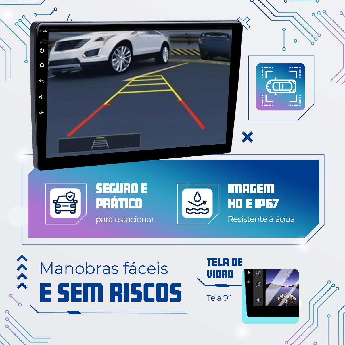 Kit Multimídia Celta 9” CarPlay Android Auto 2006 a 2016 - Ecarshop