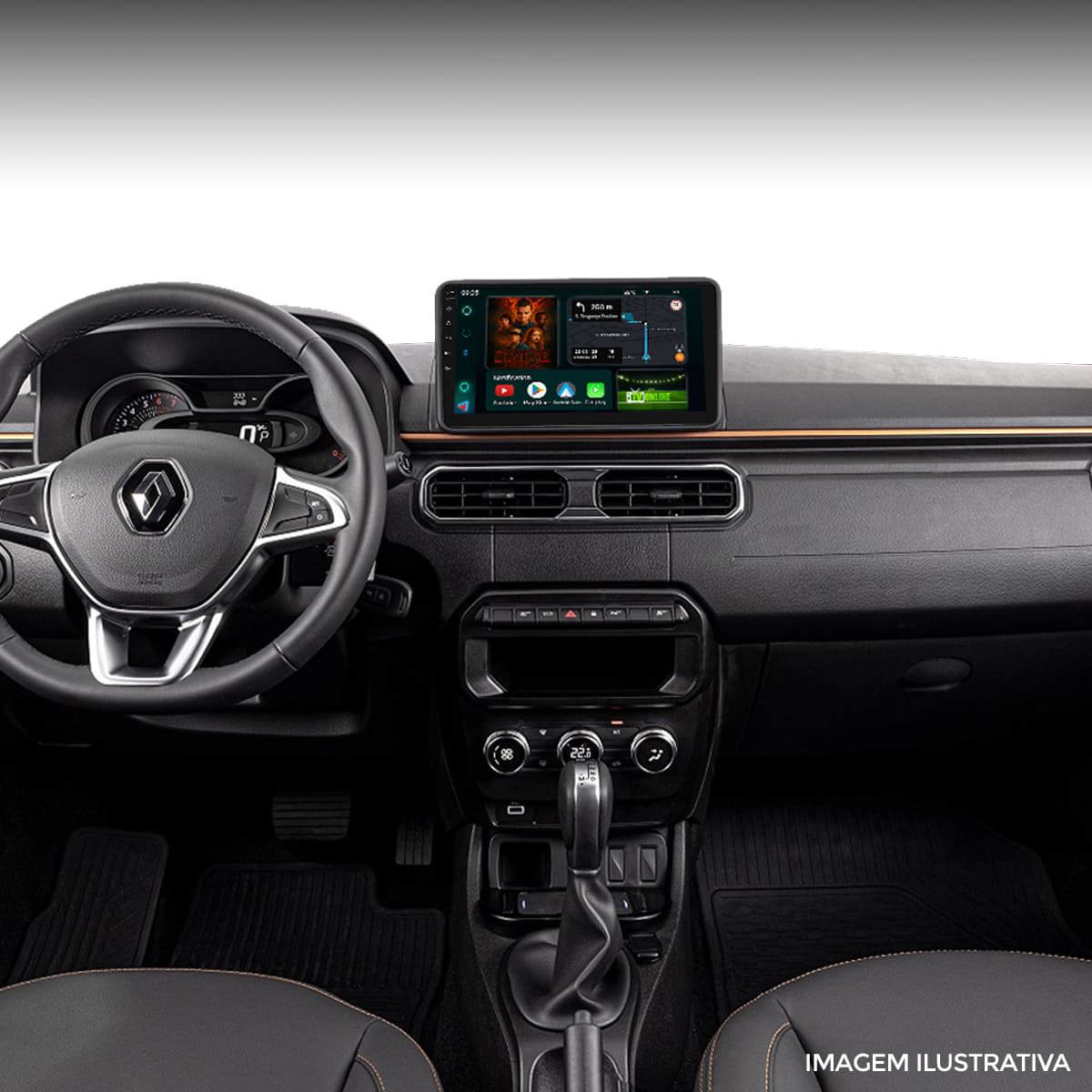 Kit Multimídia 9 Oroch 2022 a 2025 CarPlay Android Auto - Ecarshop