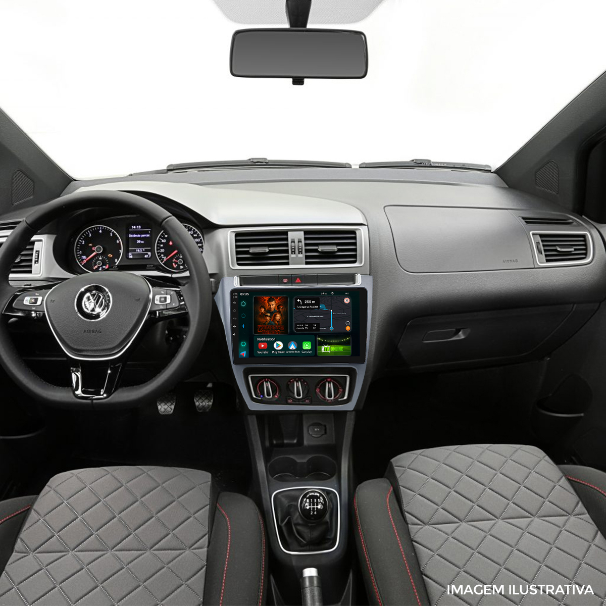 Kit Multimídia 9p Fox 2014 a 2022 CarPlay Android Auto - Ecarshop