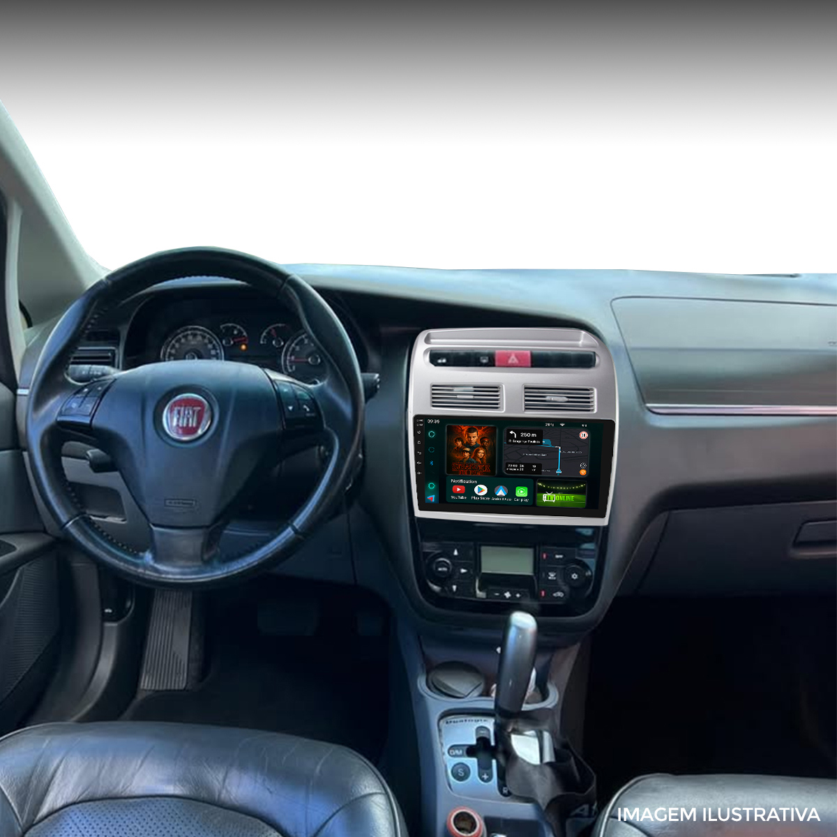 Kit Multimídia 9” Linea 2009 a 2014 CarPlay Android Auto - Ecarshop