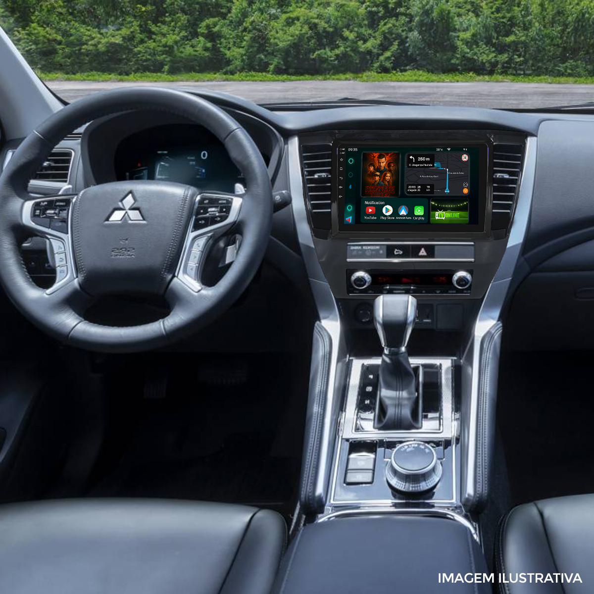 Kit Multimídia 9” Pajero Sport 2021 a 2025 CarPlay Android - Ecarshop