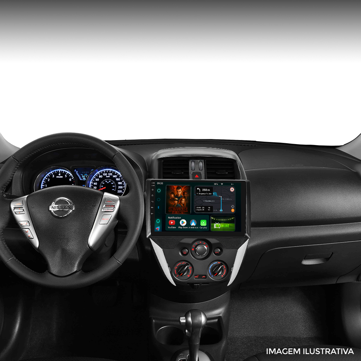 Kit Multimídia Versa 2014 a 2020 9” CarPlay Android - Ecarshop