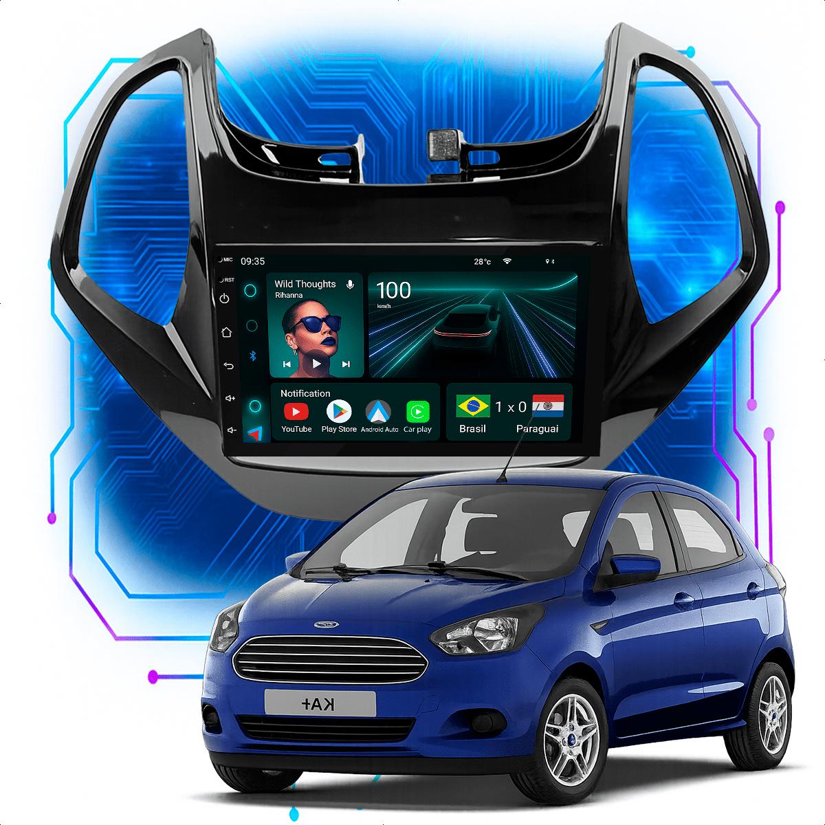Central Multimídia 7” CarPlay Android Auto Ford Ka 2015 a 2017 - Ecarshop