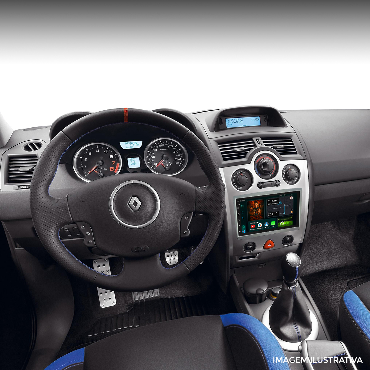 Central Multimídia Megane 7” CarPlay Android Auto GPS - Ecarshop