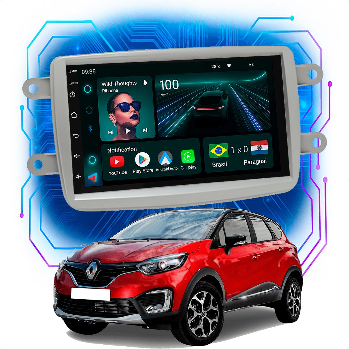 Central Multimídia Captur 7” CarPlay Android Auto GPS - Ecarshop