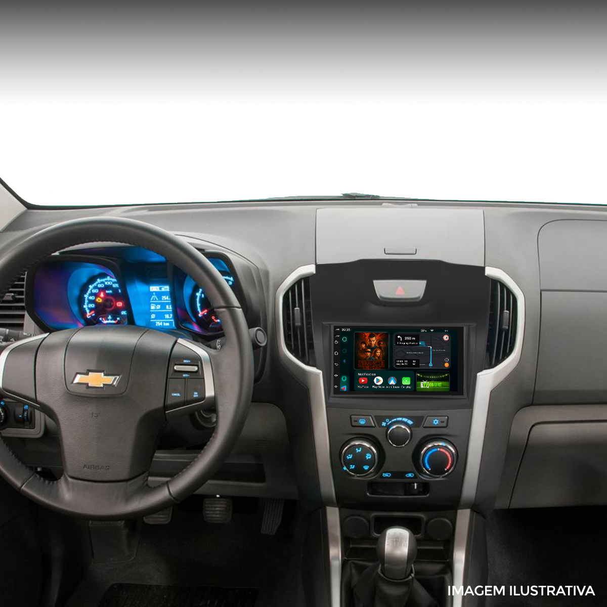 Central Multimídia S10 2012 a 2016 CarPlay Android GPS - Ecarshop