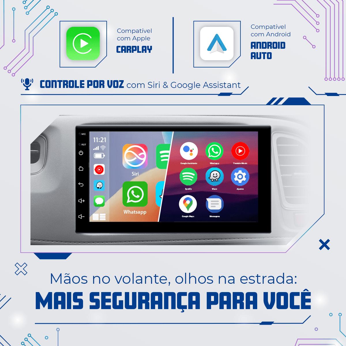 Central Multimídia 7” Ford Ranger 2012 a 2016 CarPlay Android Auto ...