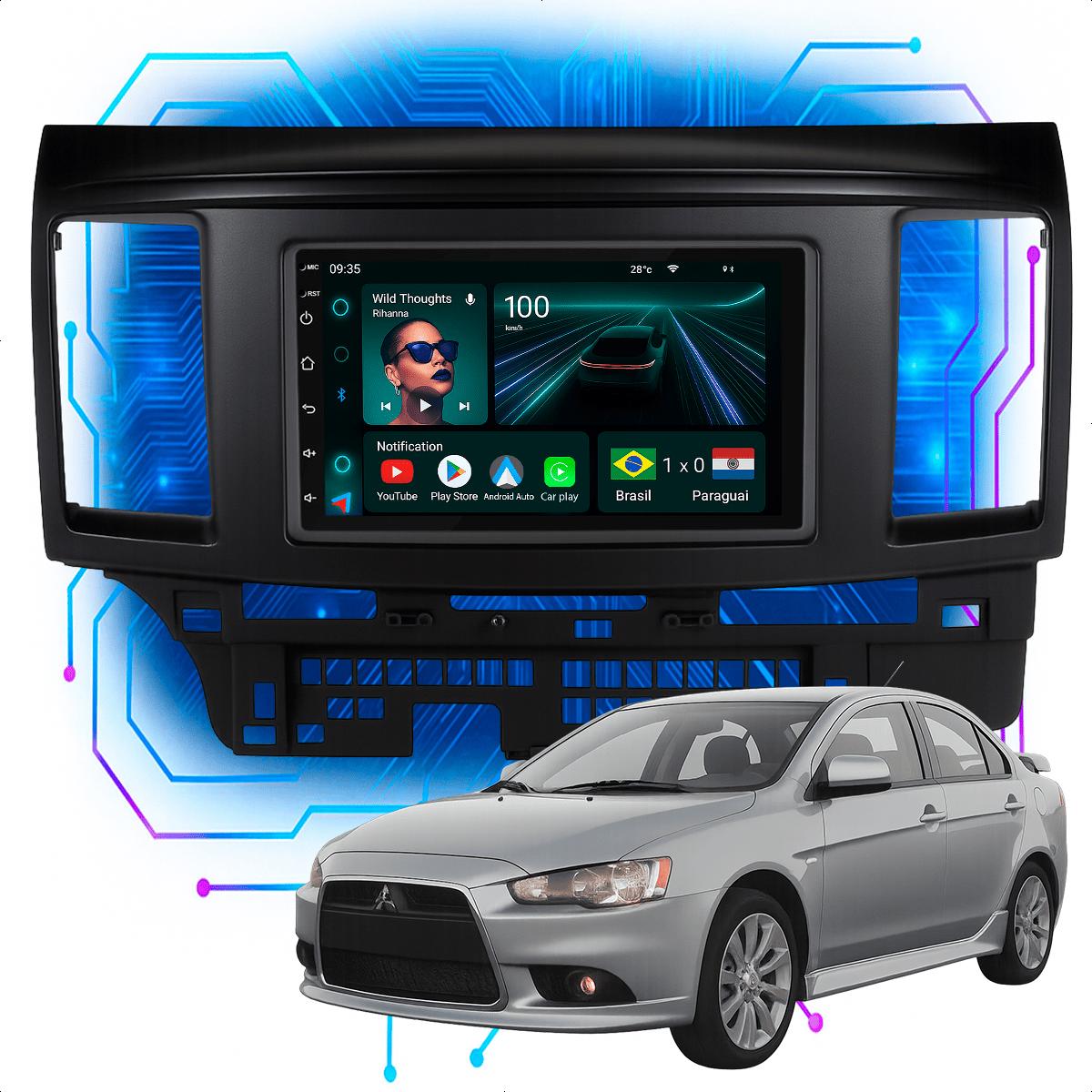 Central Multimídia 7” CarPlay Android Auto Lancer 2009 a 2019 - Ecarshop