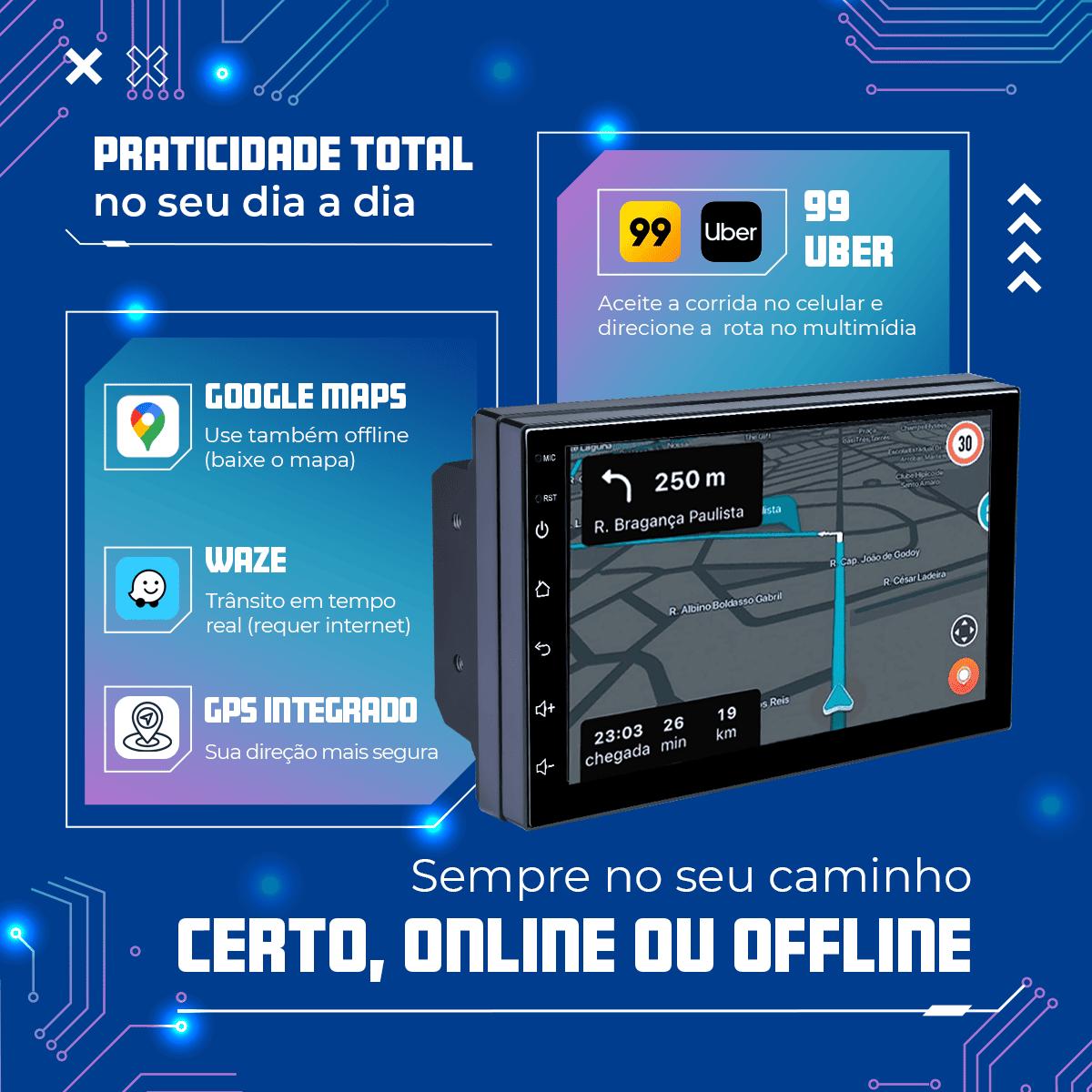 Central Multimídia 7” CarPlay Android Auto Ka 2009 2011 Ranger - Ecarshop