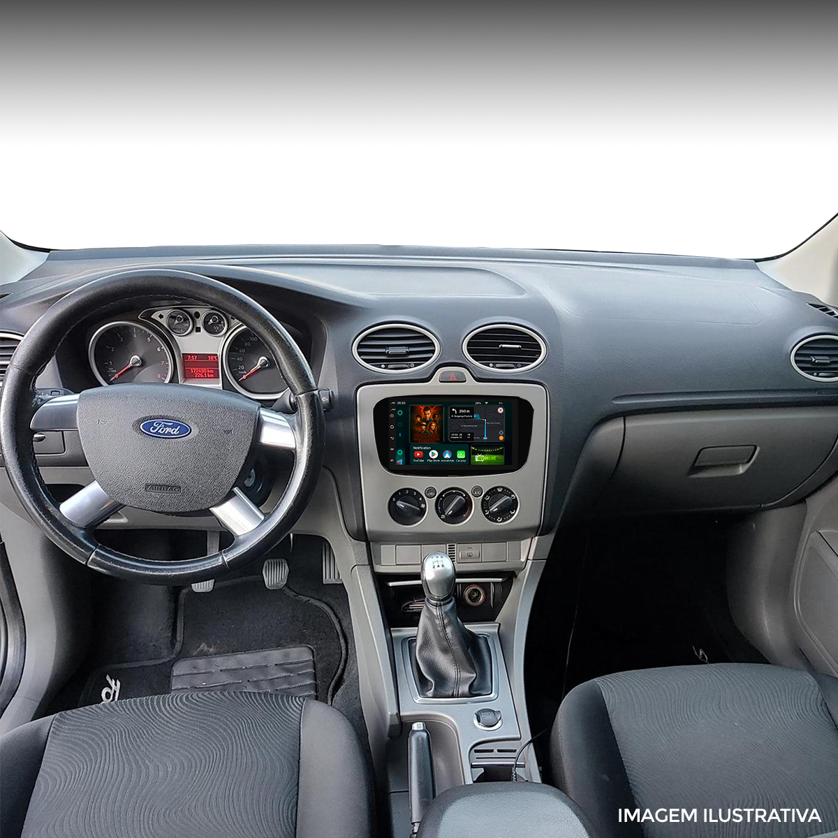 Central Multimídia Ford Focus 2009 2013 7" CarPlay Android Auto - Ecarshop