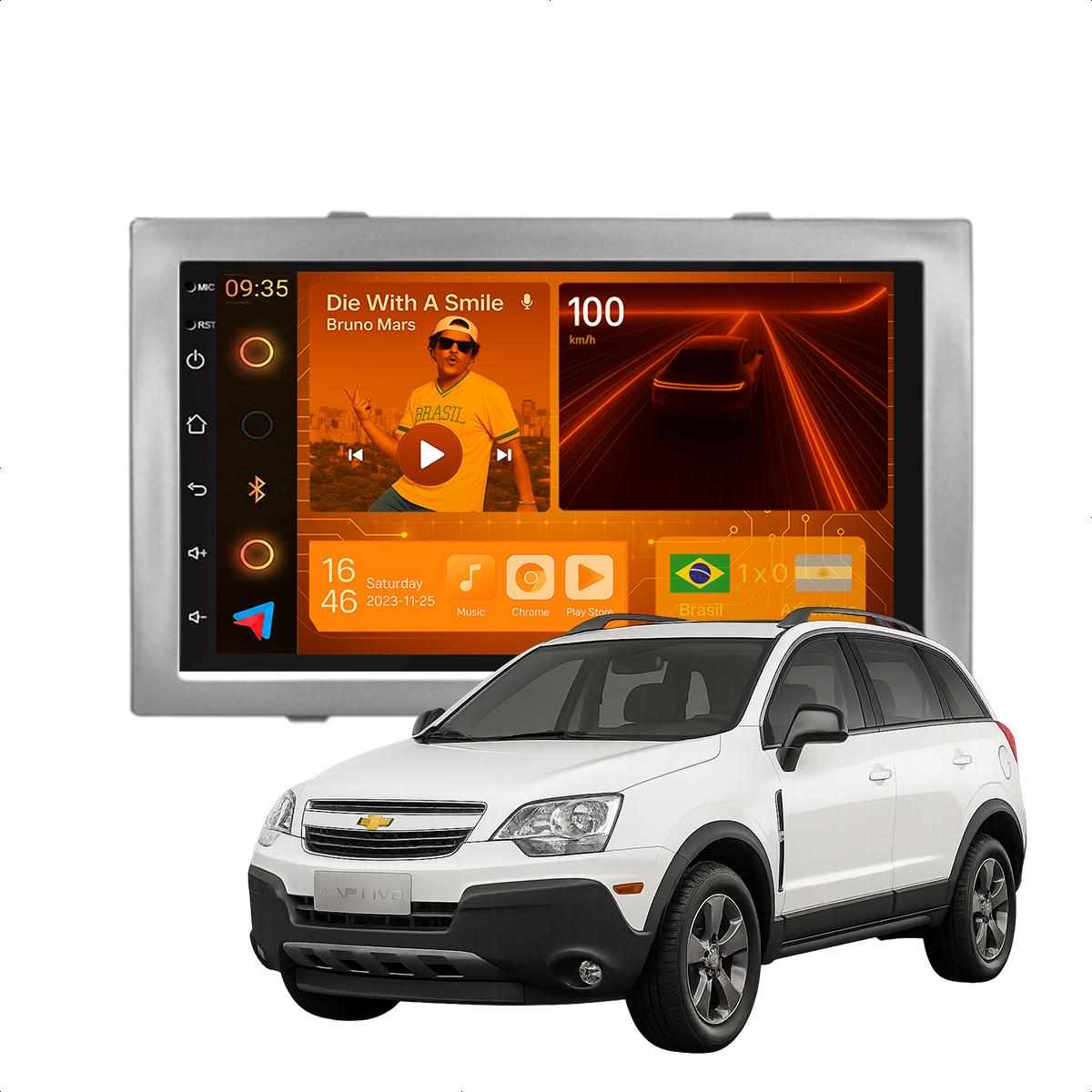 Central Multimídia Captiva 2008 a 2017 CarPlay Android Auto 7” GPS ...