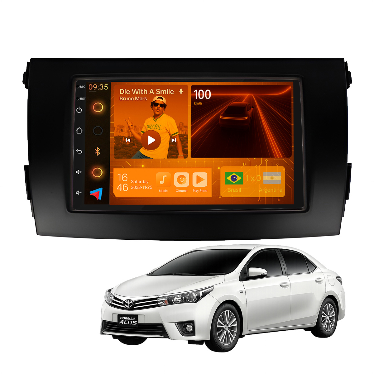 Central Multimídia Corolla 2009 a 2014 CarPlay Android Auto 7” - Ecarshop