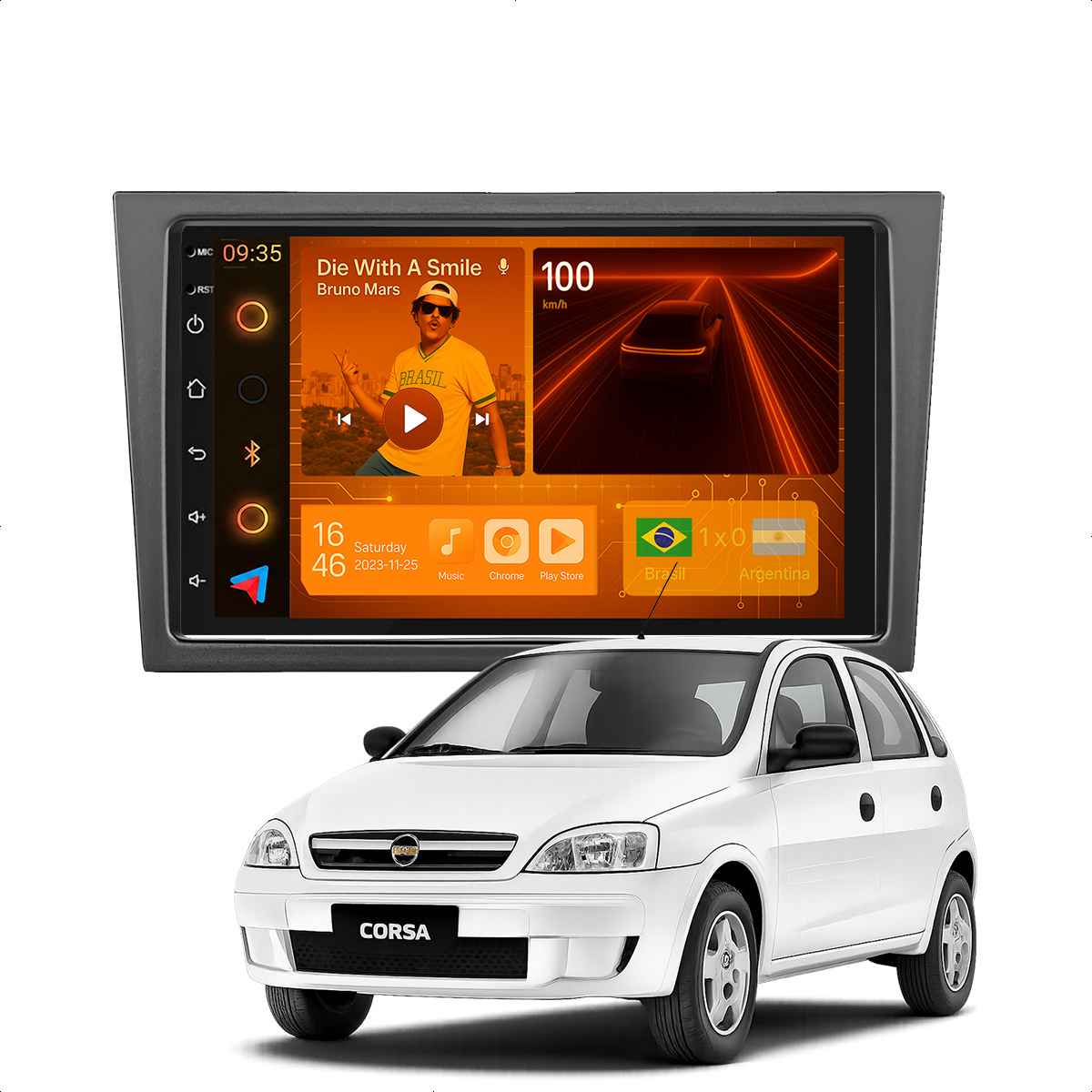 Central Multimídia Corsa 1995 a 2016 CarPlay Android Auto 7” GPS - Ecarshop