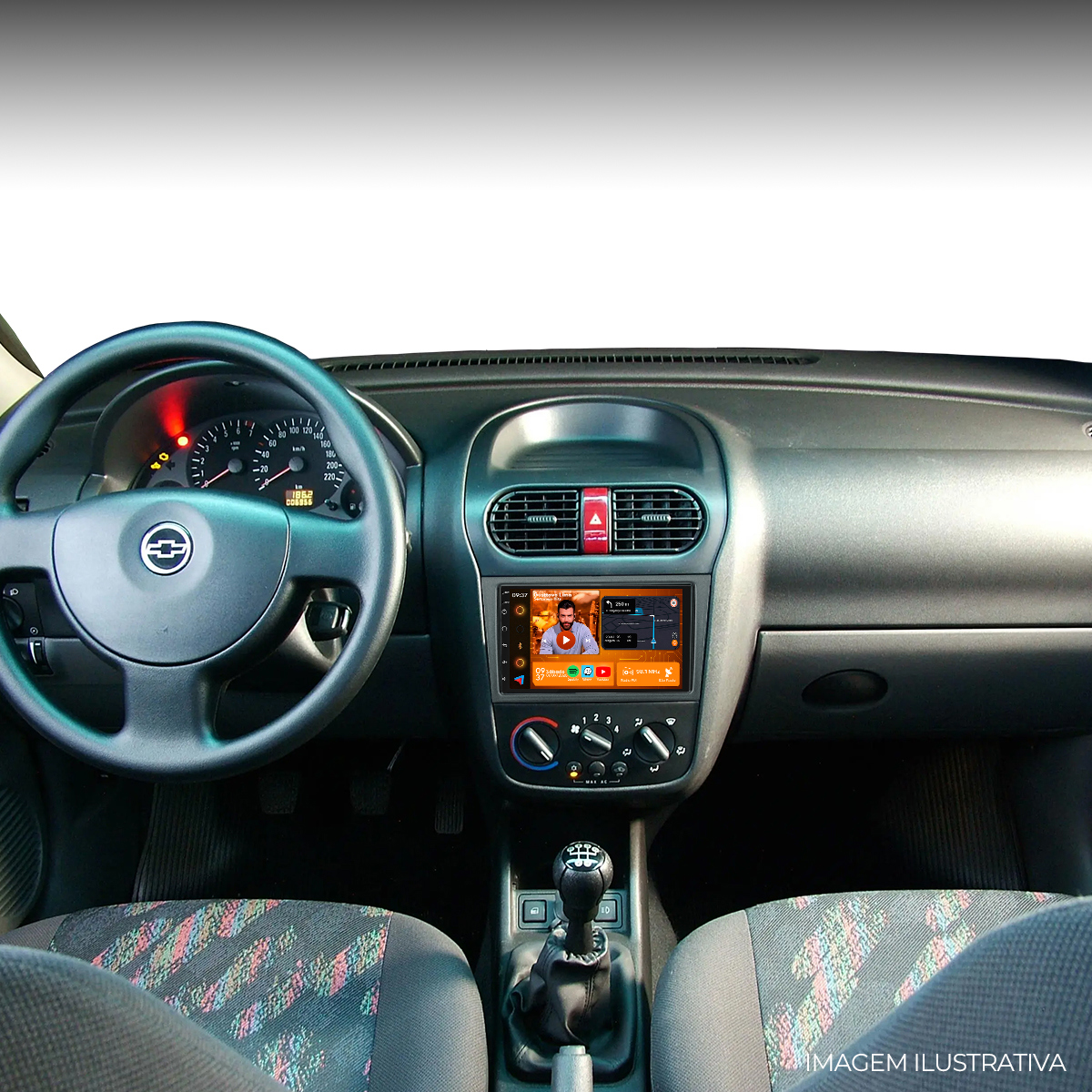 Central Multimídia Corsa 1995 a 2016 CarPlay Android Auto 7” GPS - Ecarshop