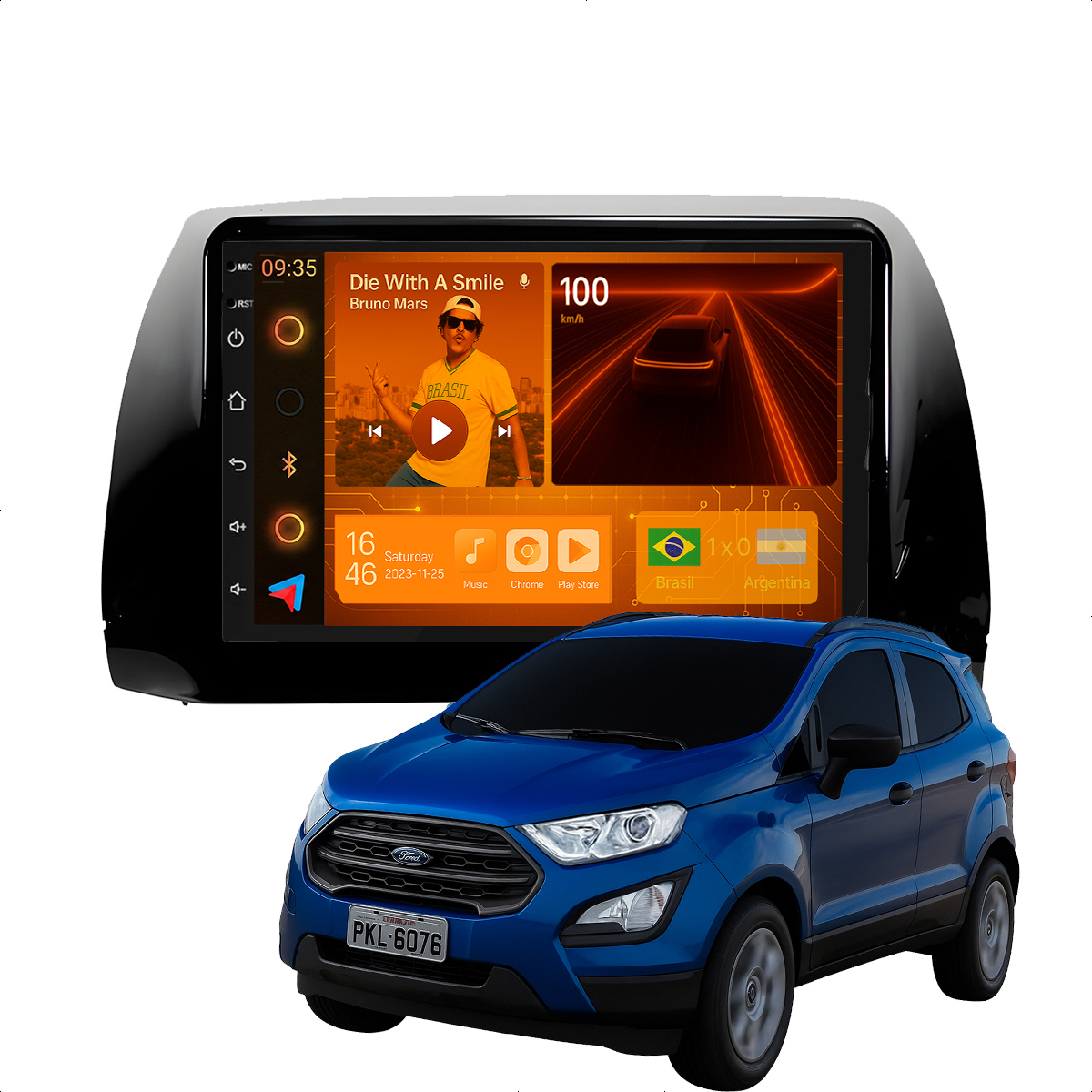 Central Multimídia Ecosport 2013 a 2017 CarPlay Android Auto 7” GPS ...