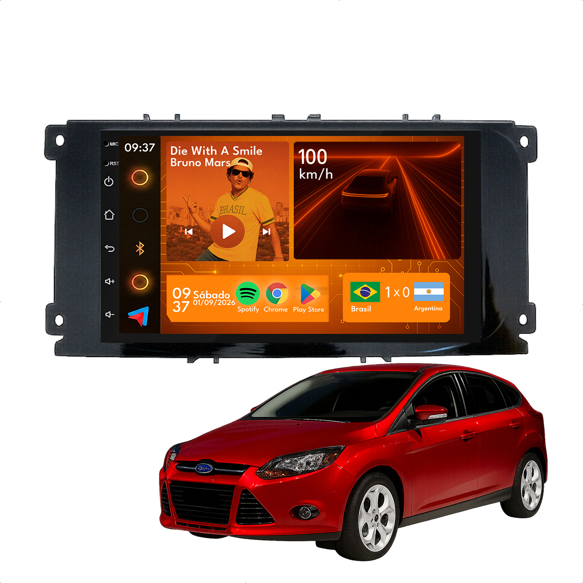 Central Multimídia Focus 2009 a 2013 CarPlay Android Auto 7” GPS - Ecarshop