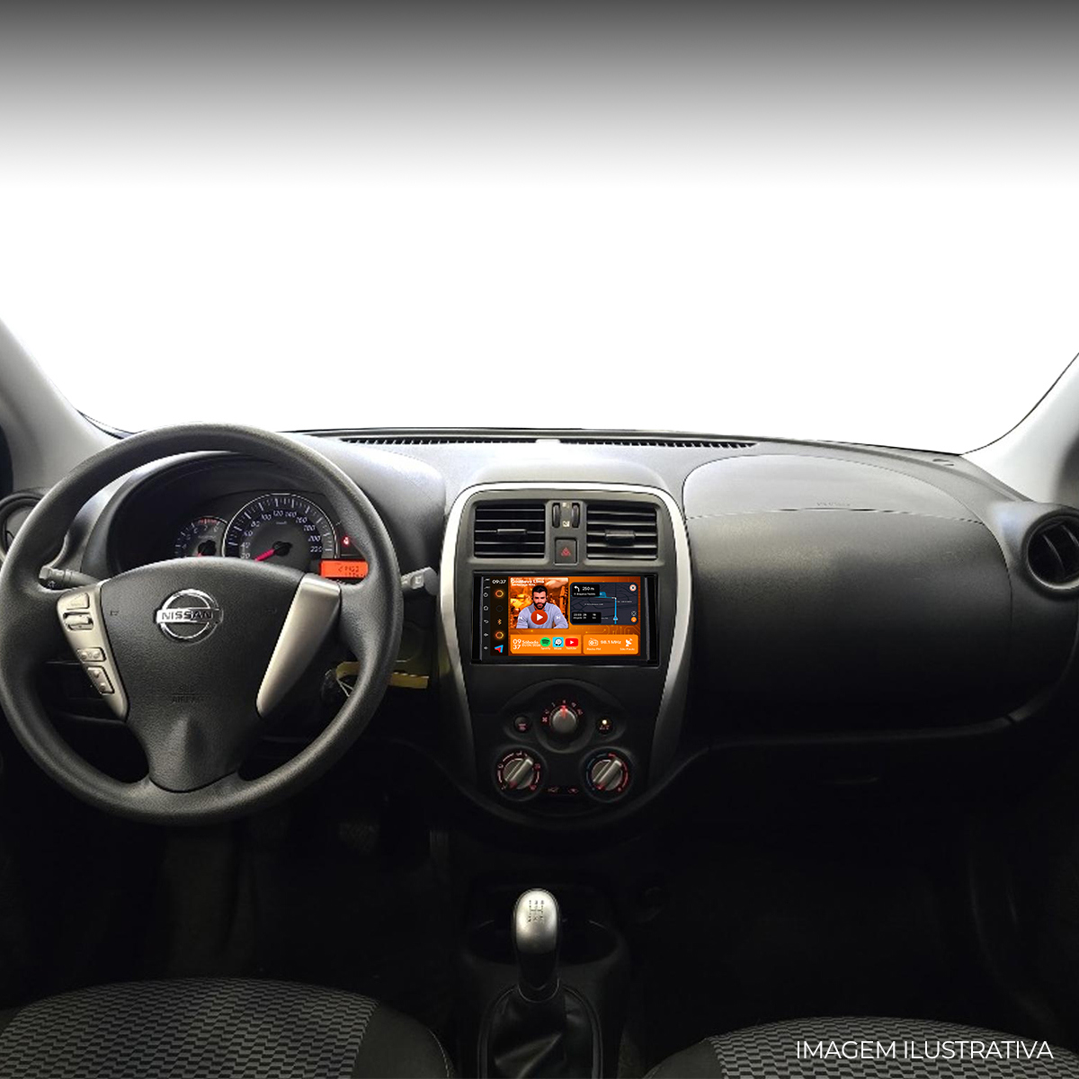 Central Multimídia 7” Nissan March Versa CarPlay Android Auto - Ecarshop
