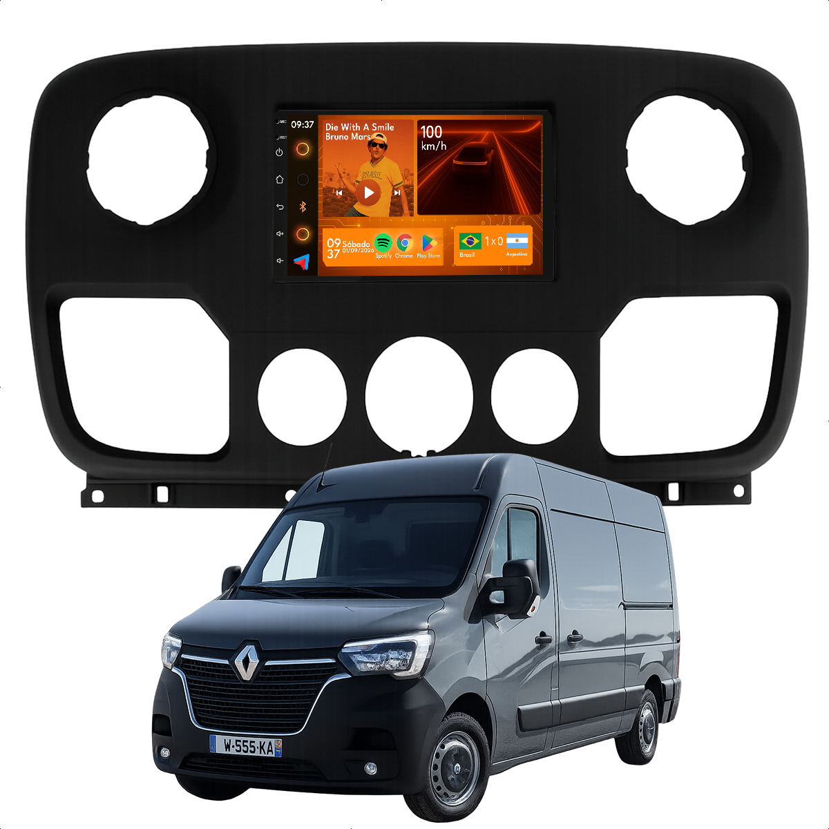 Central Multimídia 7” Master CarPlay Android Auto GPS Câmera - Ecarshop