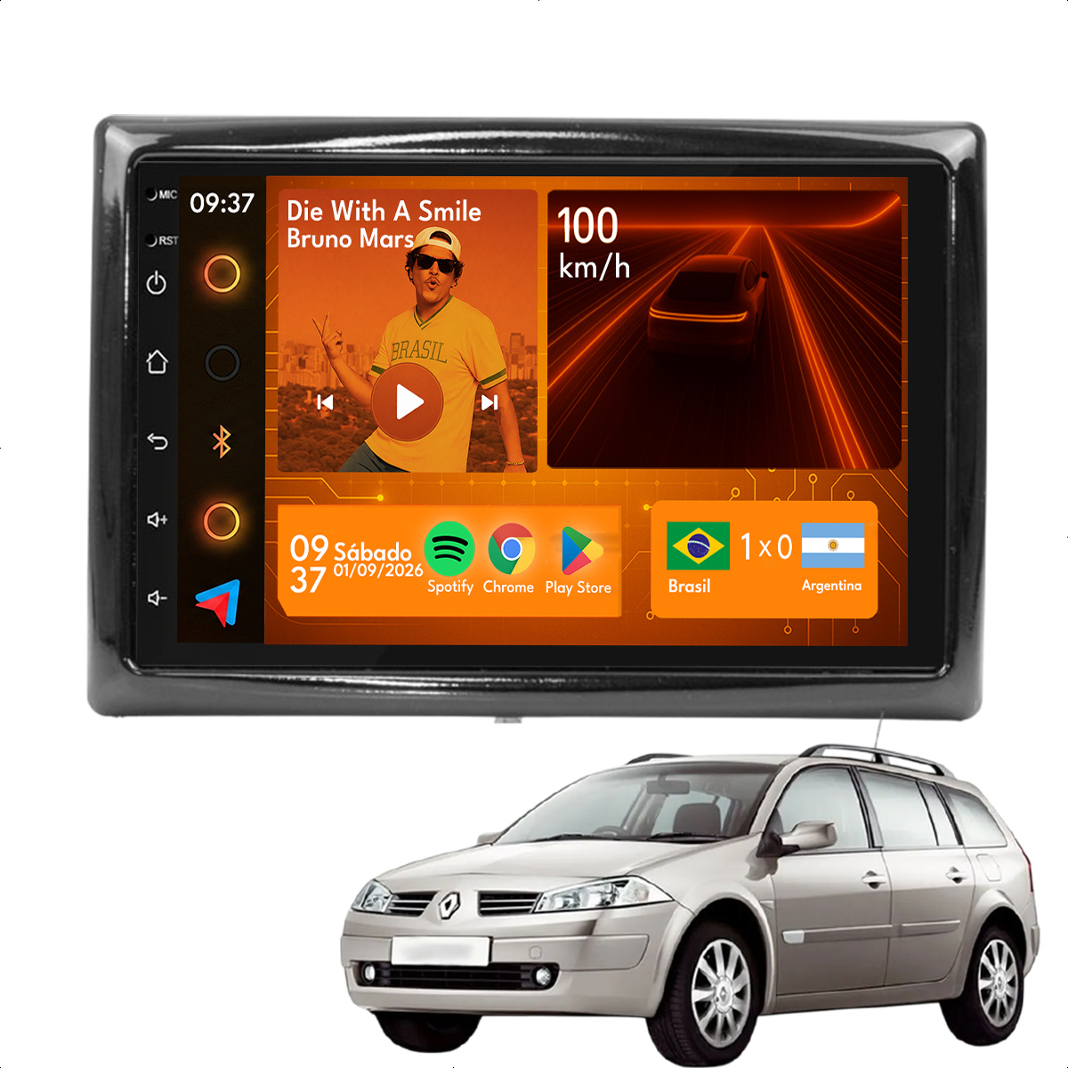 Central Multimídia 7” Megane CarPlay Android Auto GPS Câmera - Ecarshop