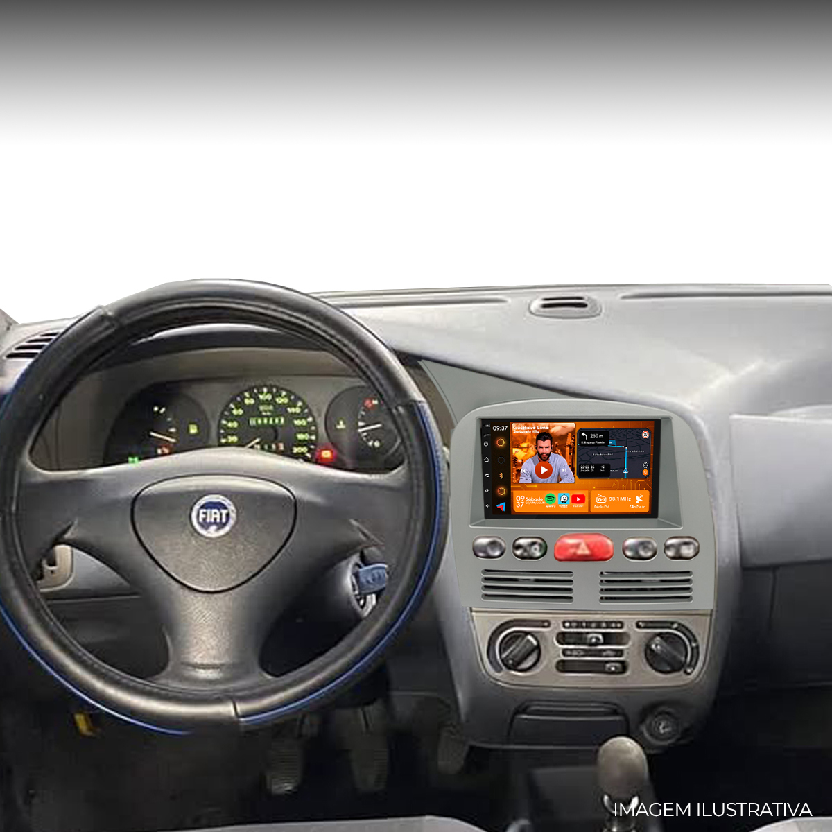 Central Multimídia Palio 96 a 03 7” CarPlay Android Auto GPS
