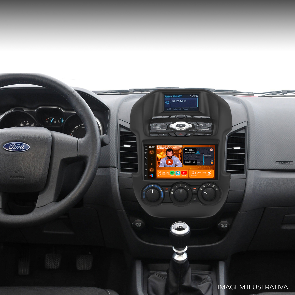 Central Multimídia Ranger 7” CarPlay Android Auto GPS Câmera - Ecarshop