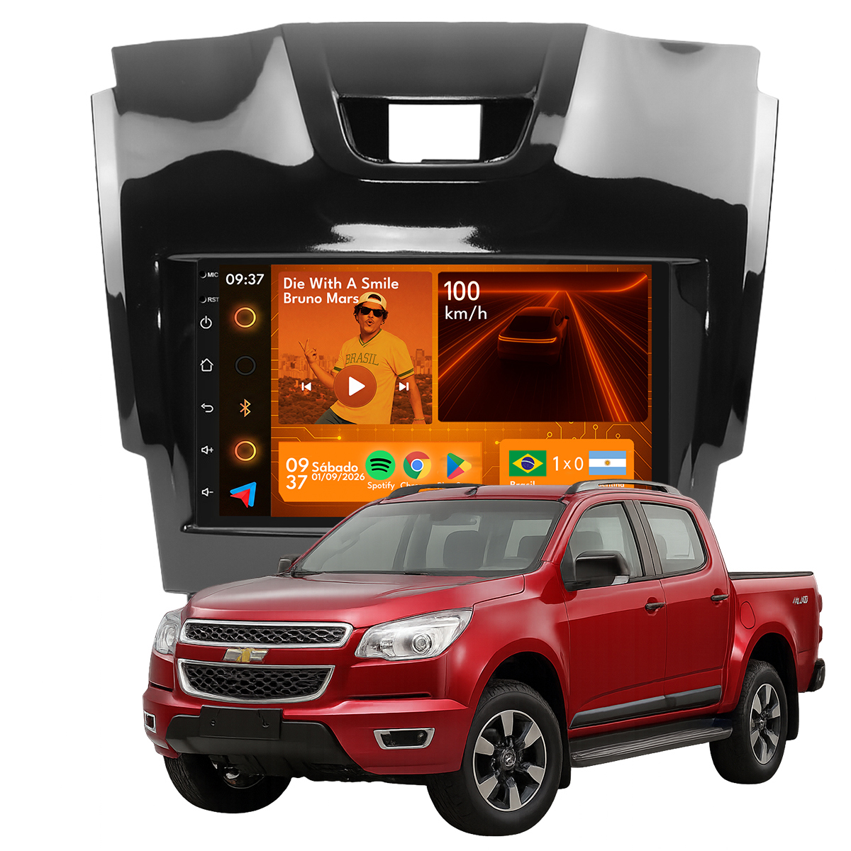 Central Multimídia S10 7” CarPlay Android Auto GPS Câmera - Ecarshop