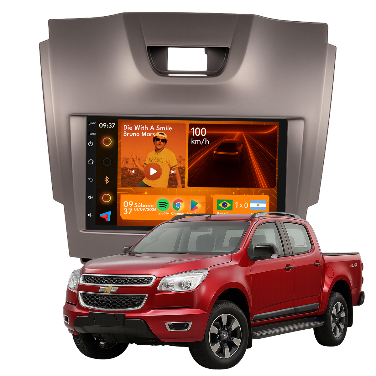 Central Multimídia S10 7” CarPlay Android Auto GPS Câmera - Ecarshop