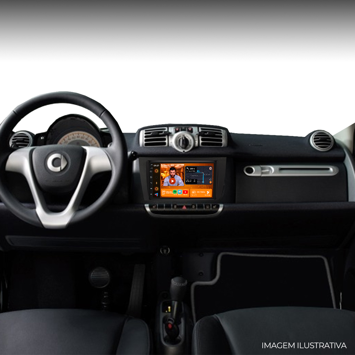 Central Multimídia Smart Fortwo 2013 a 2016 CarPlay Android - Ecarshop