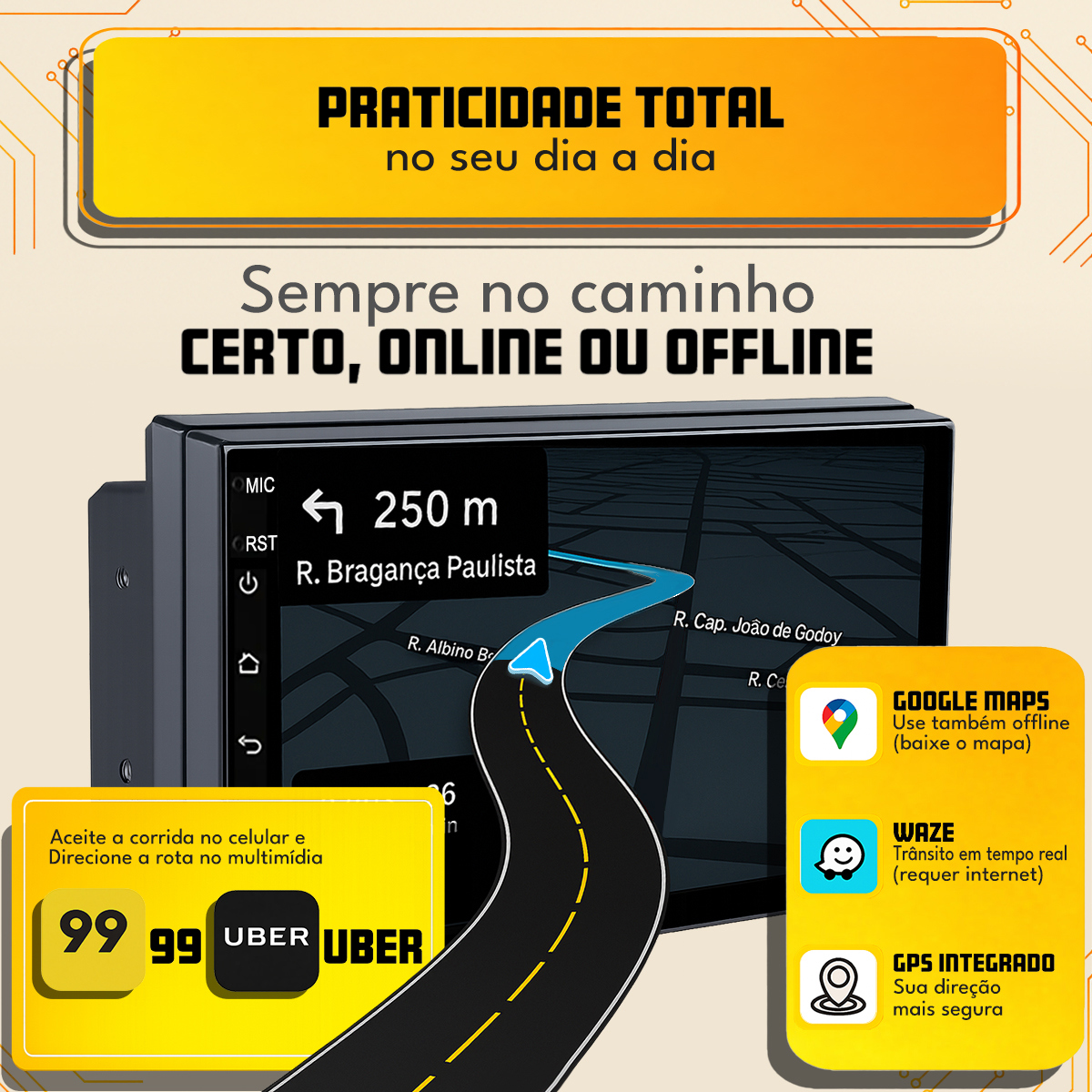 Central Multimídia 7 CarPlay Android Auto Versa 2021 2023 - Ecarshop