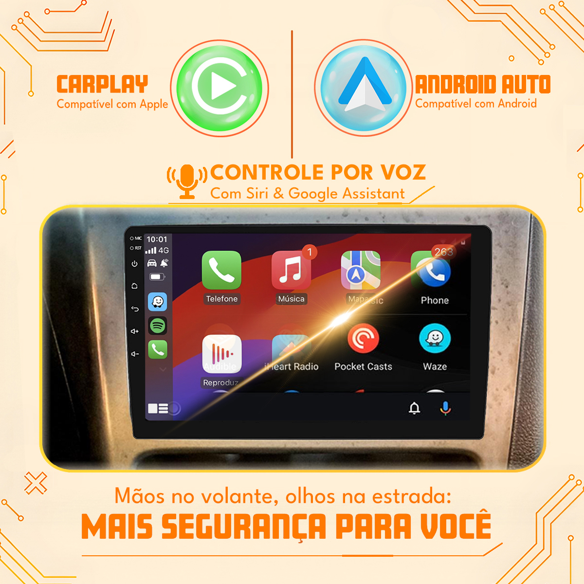 Kit Multimídia Android 2GB+64GB 9p Onix 2020-2024 Carplay BT