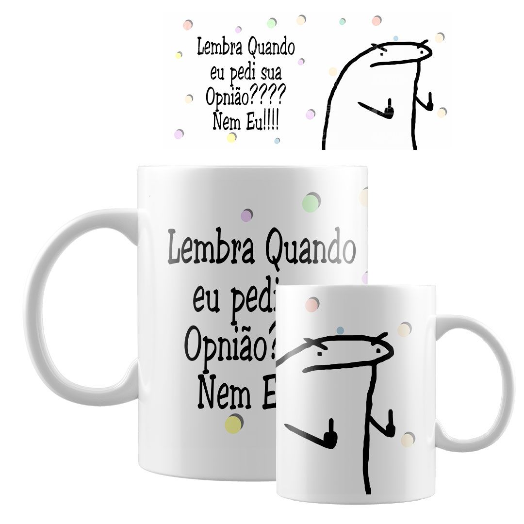 Caneca Personalizada Meme Flork - Aqui para sua Opinião