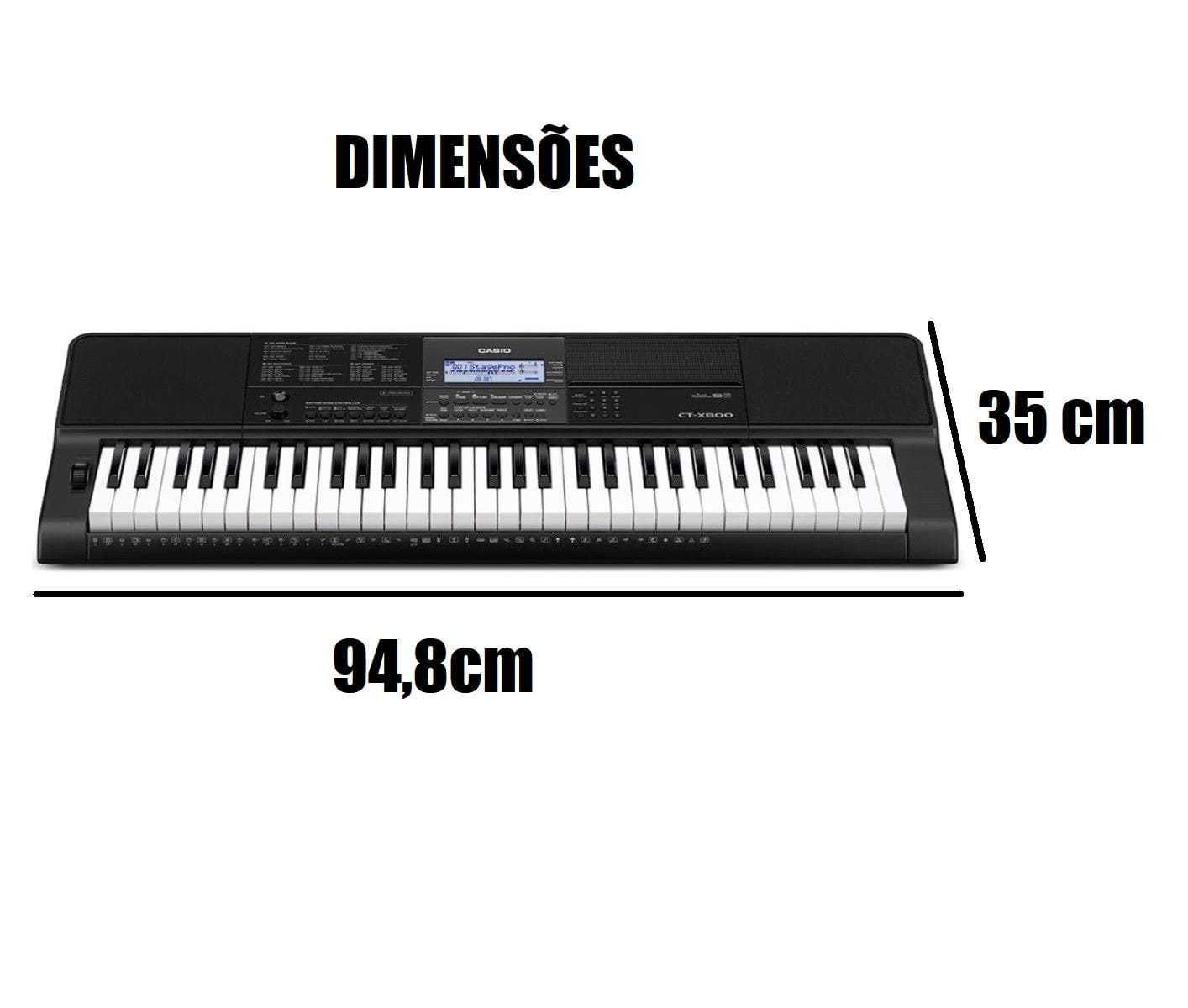 Teclado Musical Casio CTX800 Kit Com Suporte E Banqueta - Super