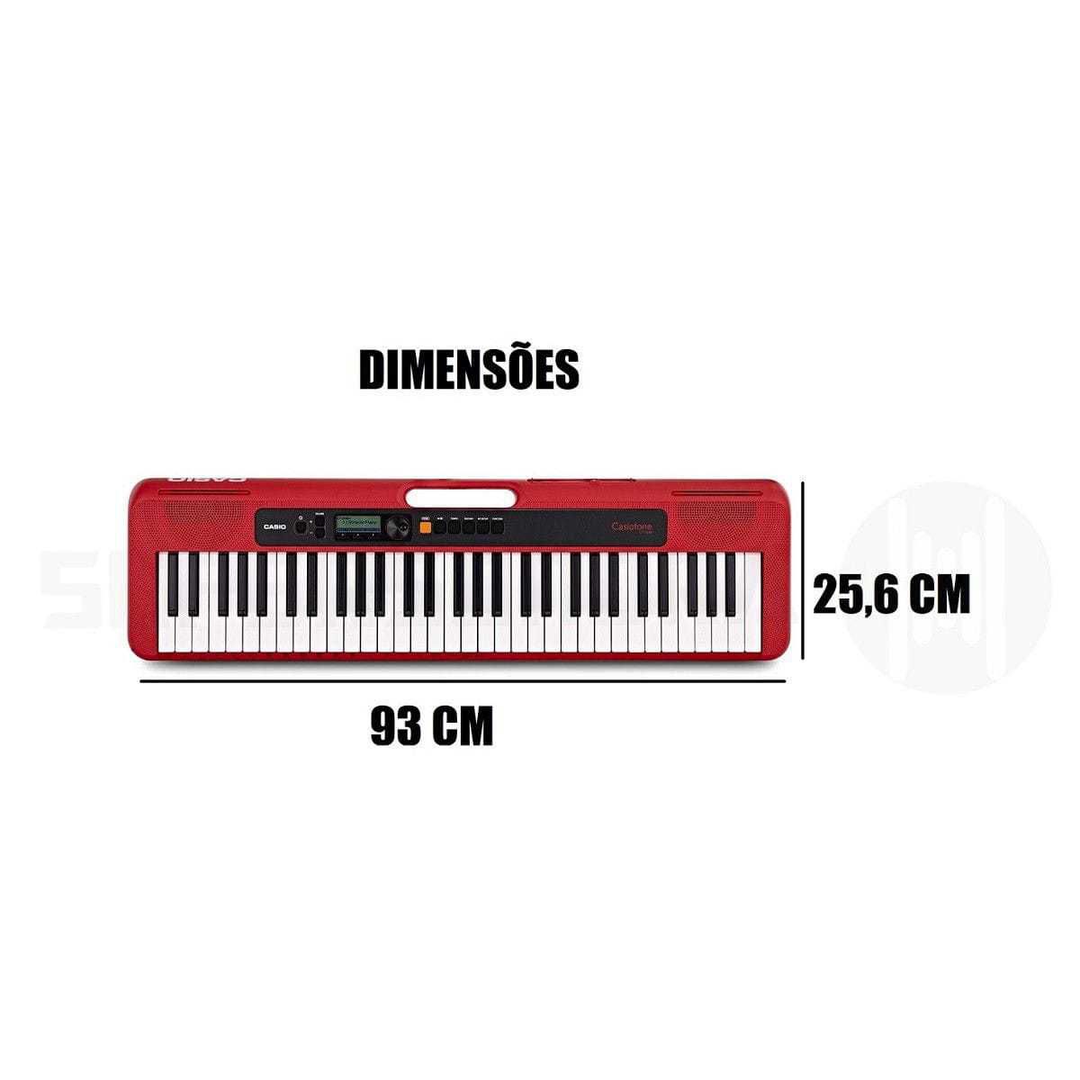 Teclado Casio CTS200 vermelho com Suporte em X - Super Sonora
