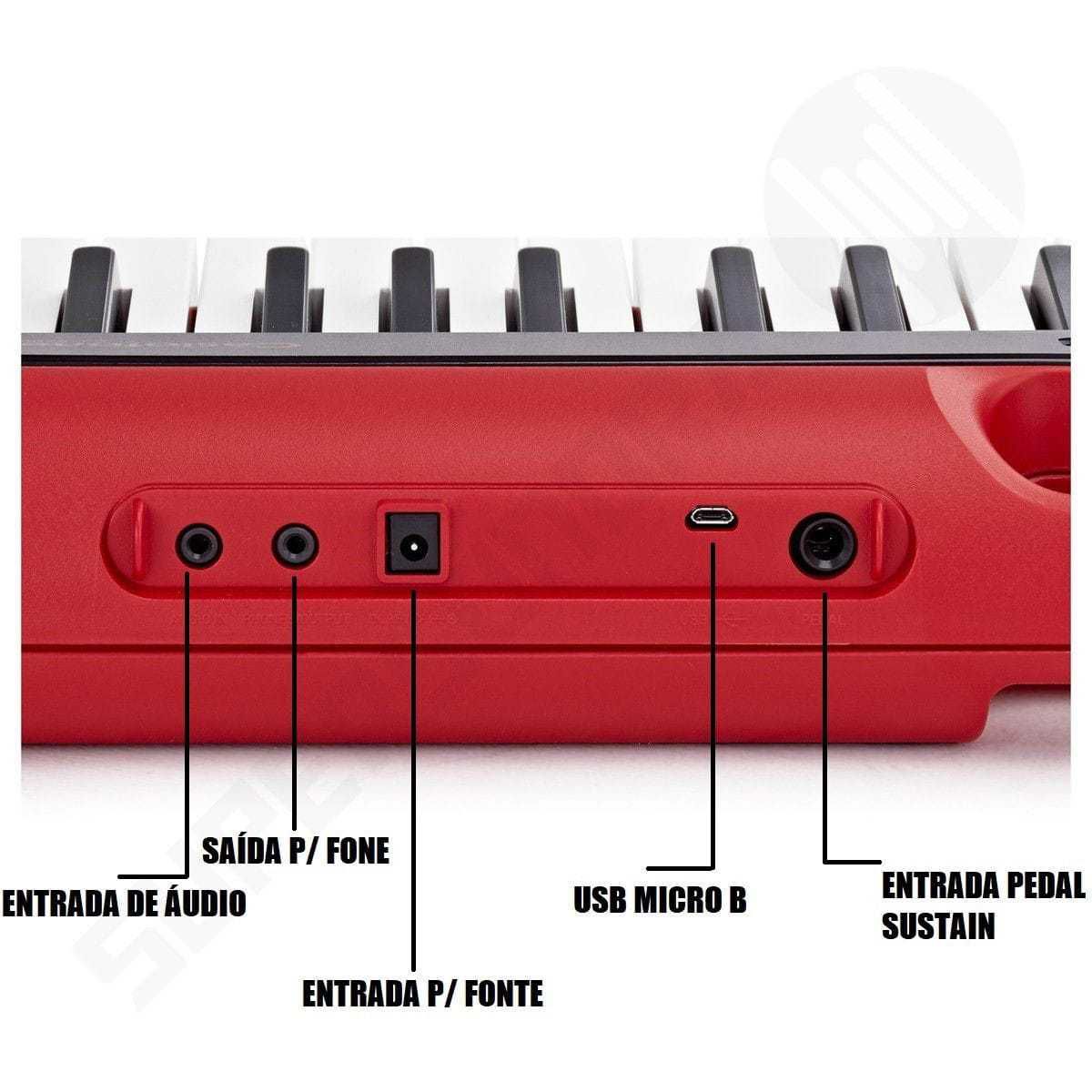 Teclado Casio CTS200 vermelho com Capa e Banqueta em X - Super