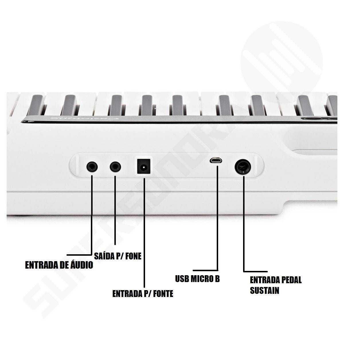 Teclado Casio CTS200 Branco com Pedal e Suporte - Super Sonora
