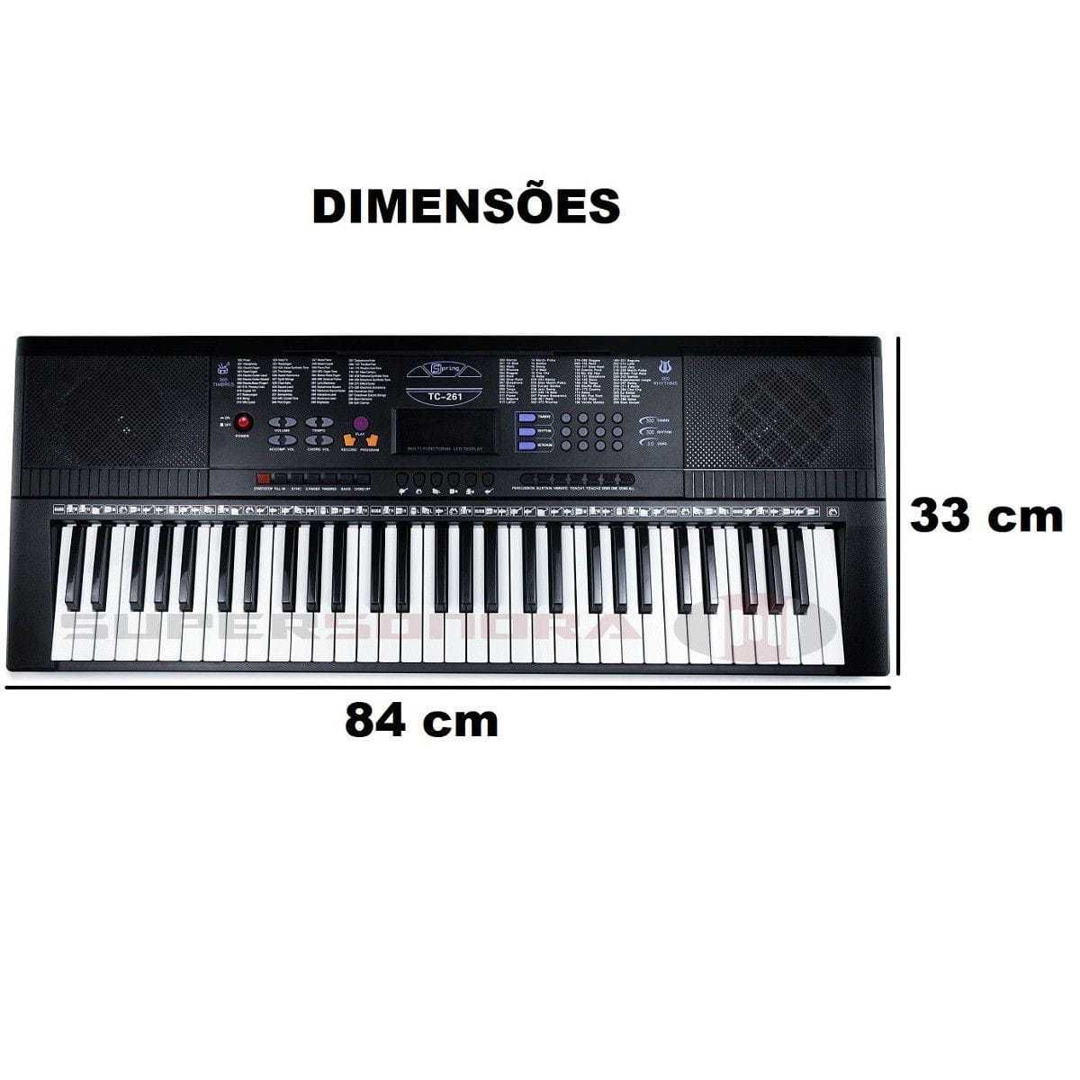 tho Teclado Musical Spring TC 261 com Suporte em X - Super Sonora