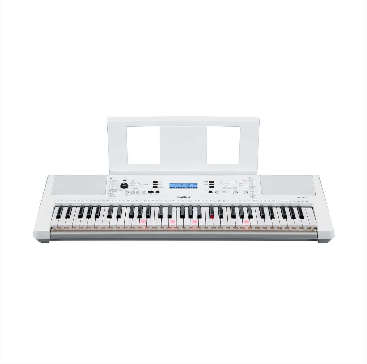 Yamaha EZ-300 ホワイト Teclado Yamaha EZ-300 com Suporte X e Pedal Sustain - Super Sonora