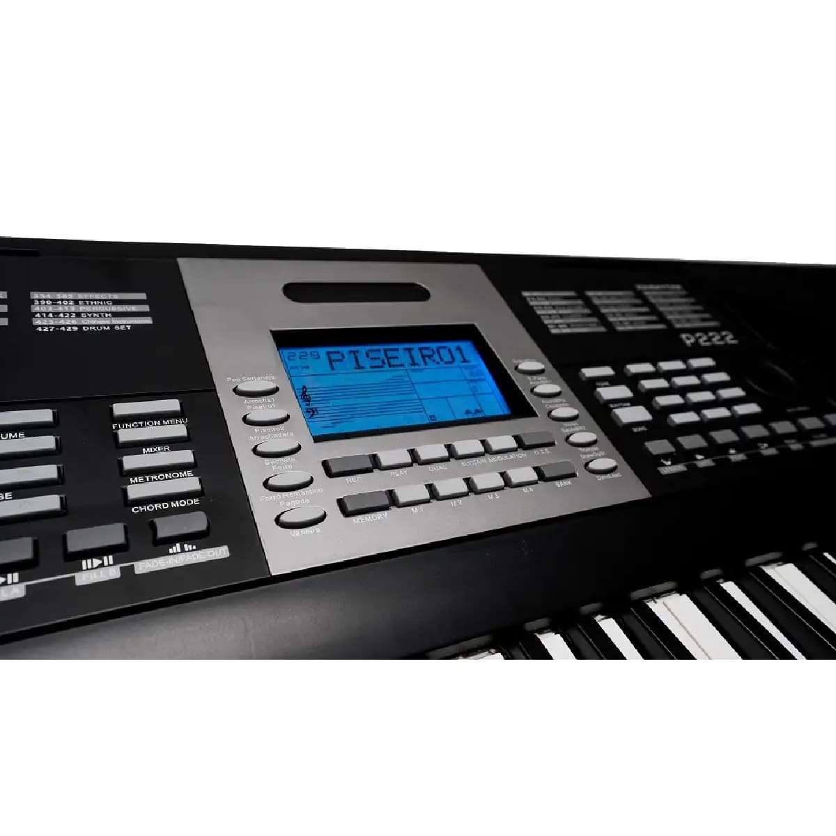 mezzo piano セット Teclado Musical Pegasus P222 com Suporte e Capa - Super Sonora