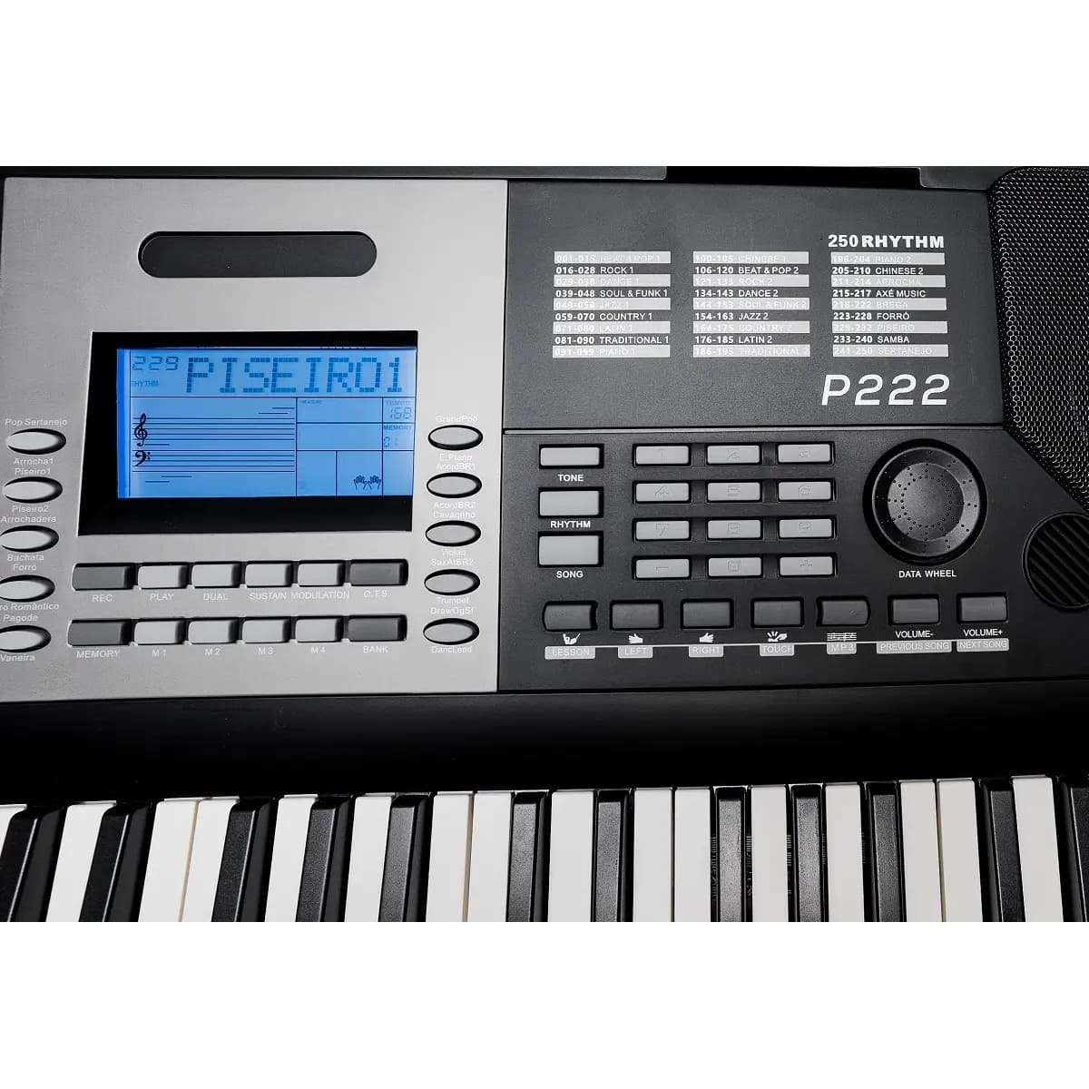 mezzo piano セット Teclado Musical Pegasus P222 com Suporte e Capa - Super Sonora