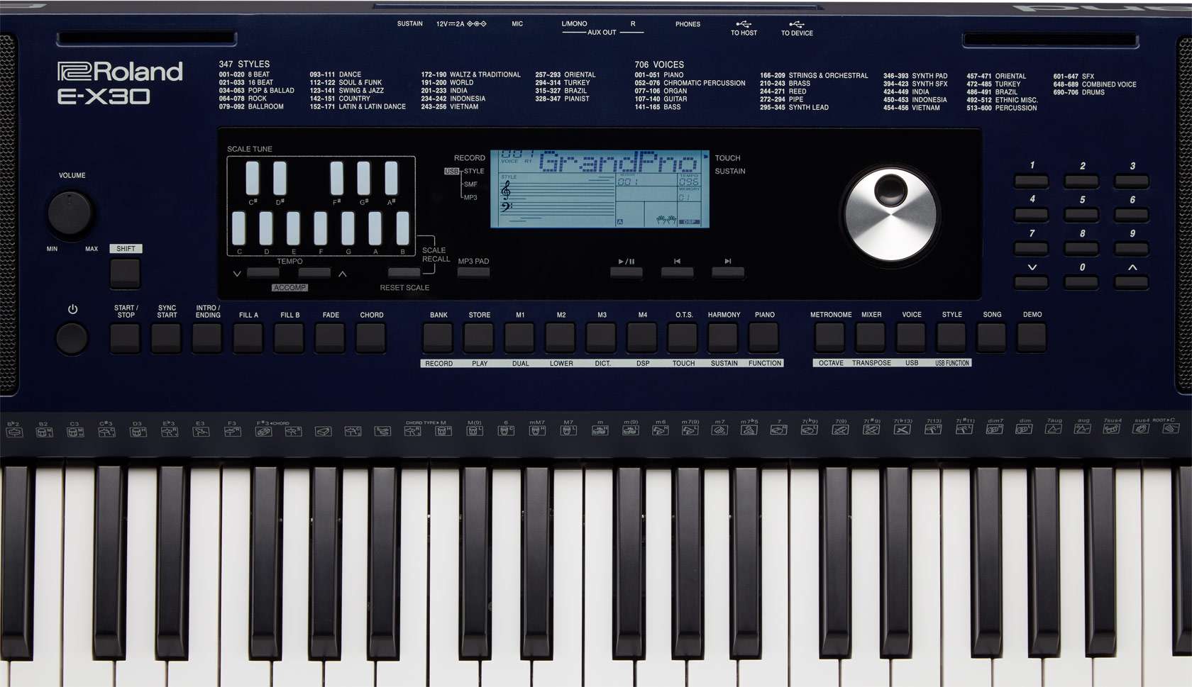 Teclado Roland E-X30 Arranjador + Suporte Em X - Super Sonora