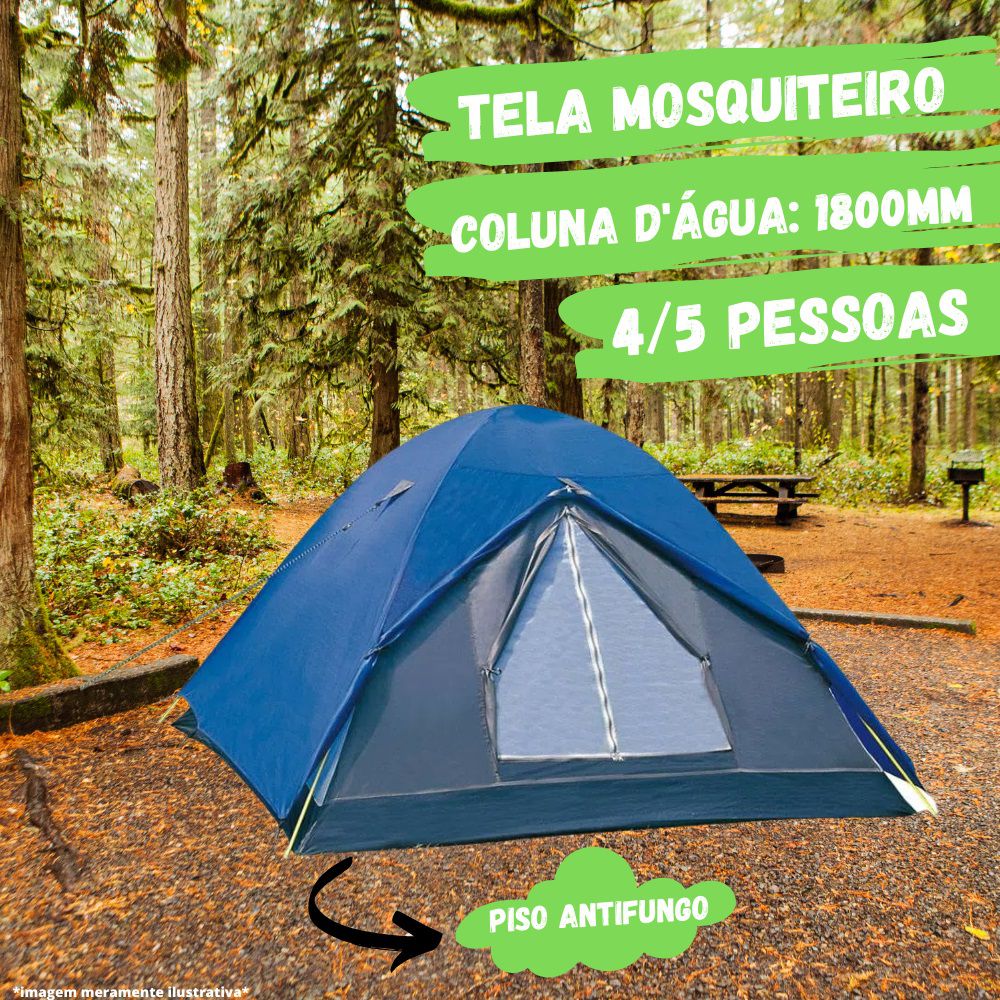 Barraca Camping 4/5 pessoas Fox Nautika Impermeável 1800mm - Dalia ...