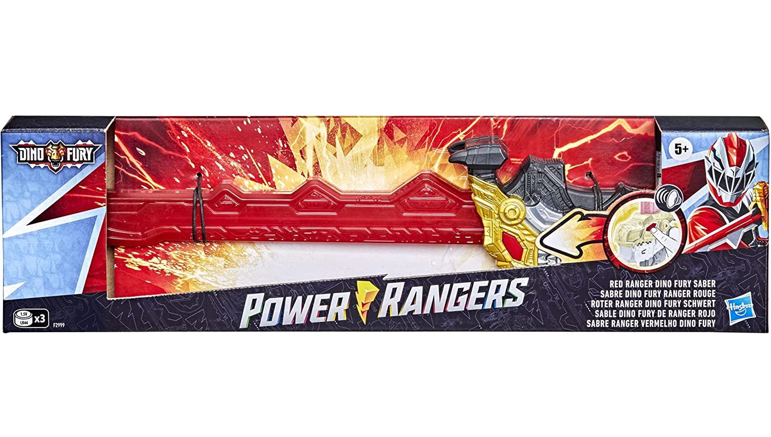 Espada Power Rangers Dino Fury Sabre Vermelho Hasbro F2999 Dalia