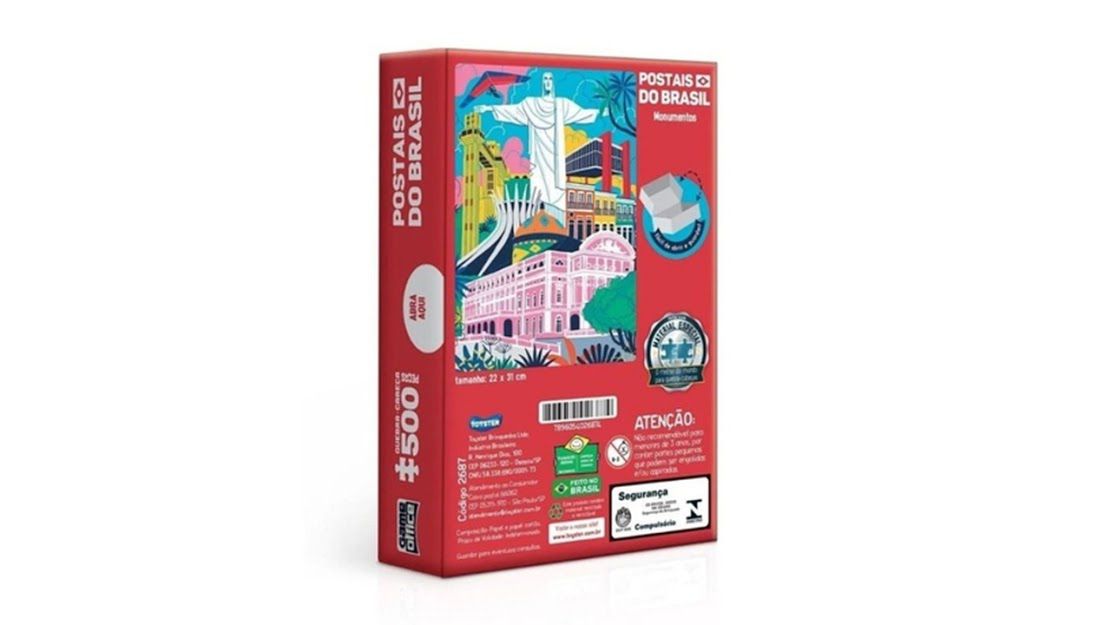 Quebra Cabeça Nano Puzzle Postais do Brasil Monumentos 500 P - Life Toys