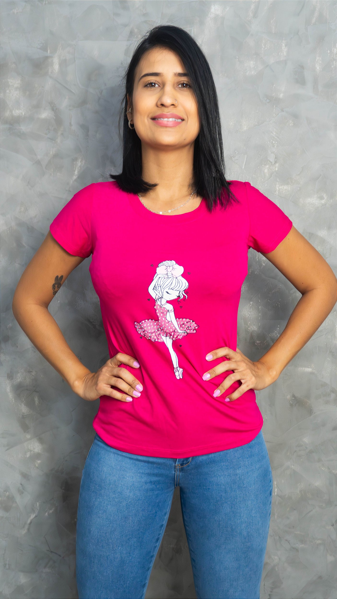 Blusa Bailarina Cropped Feminina Rosa Pink - Compre agora