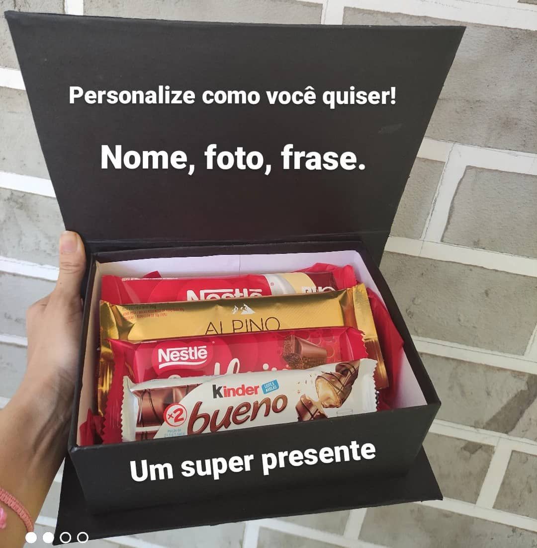 Mini Caixa com Tampa fixa com Chocolates - Código 0159 - Meninas