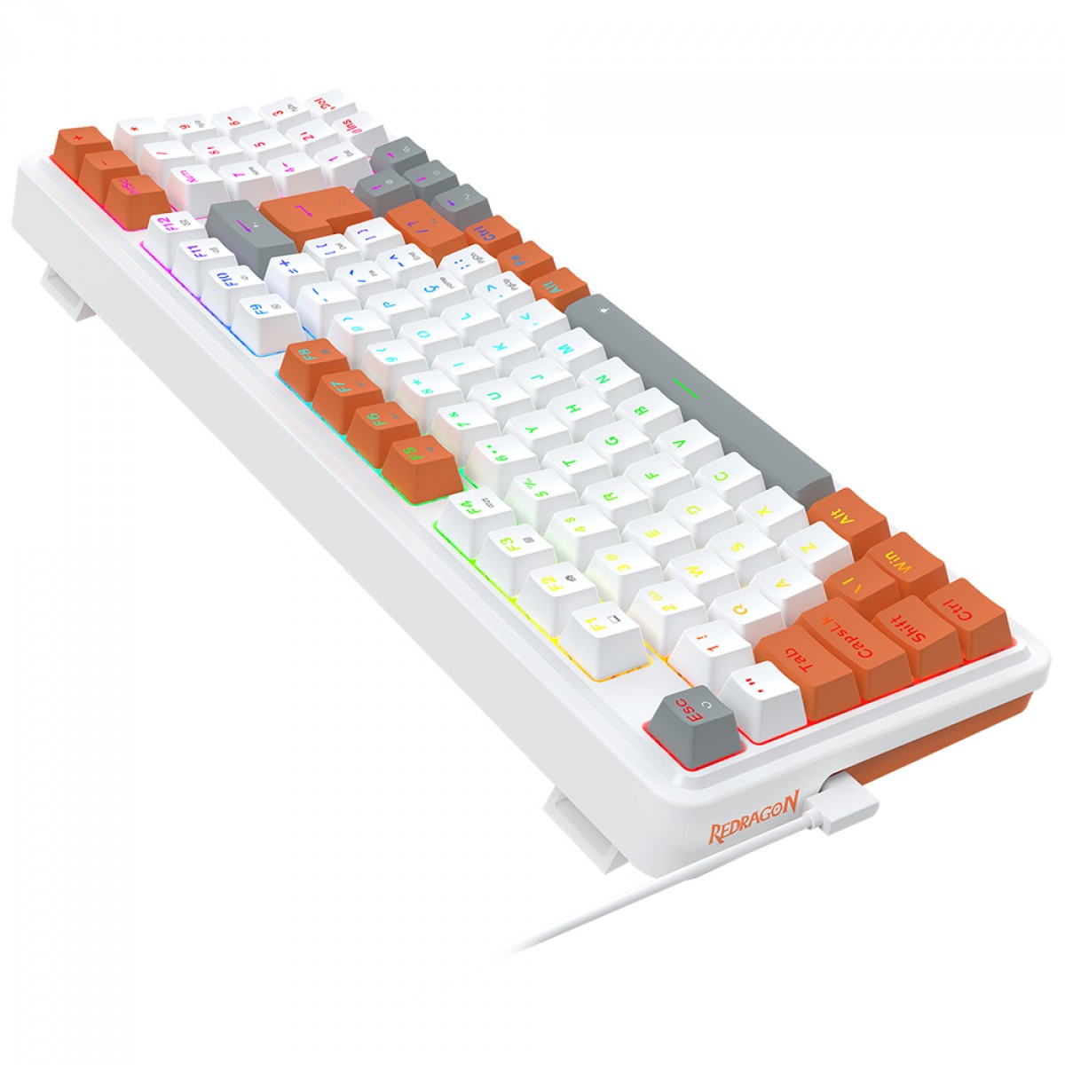 Teclado Mecânico Gamer Redragon Gloria, RGB, Switch Dust-Proof Red