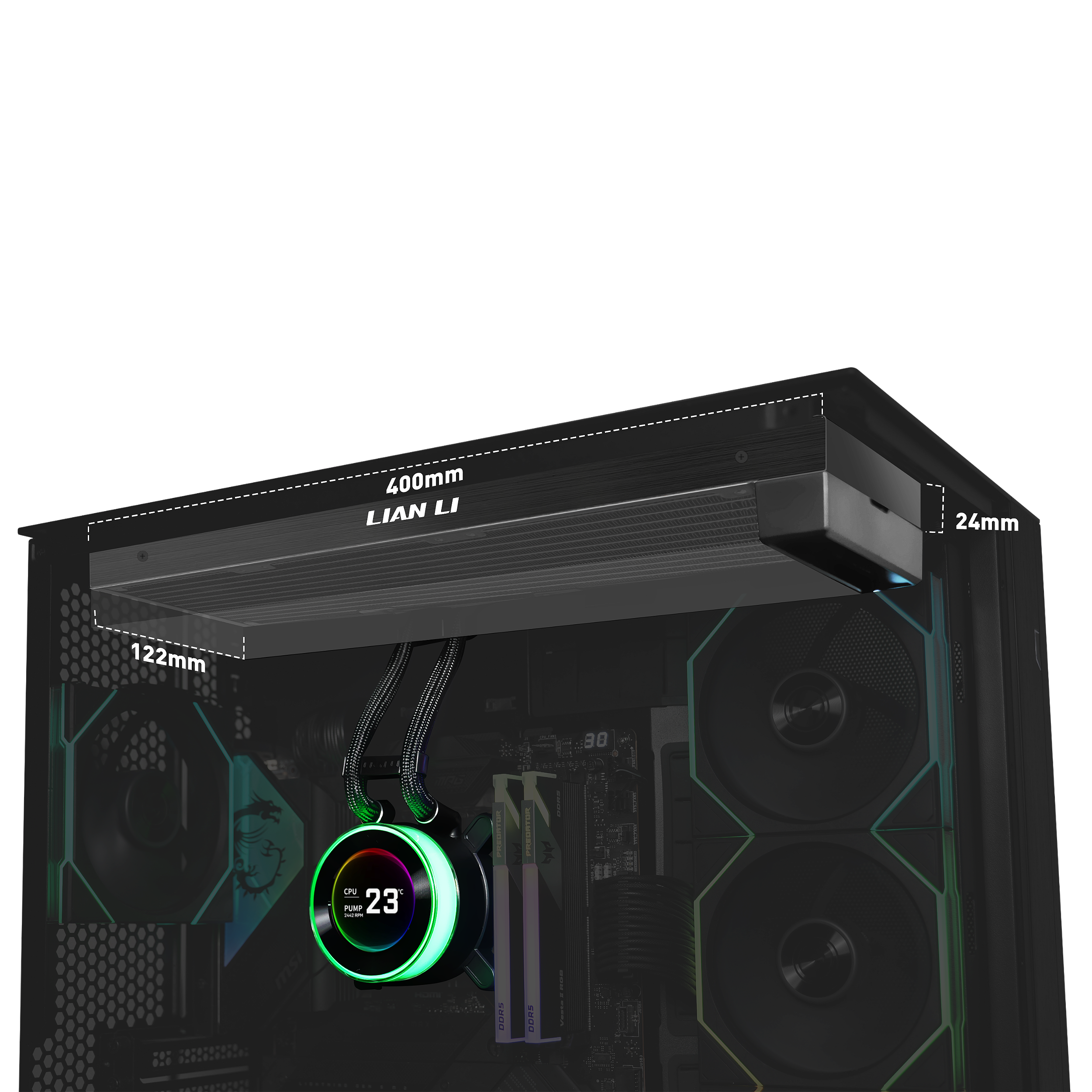 Water Cooler Lian Li Hydroshift II LCD-C 360N Preto Com Tela IPS