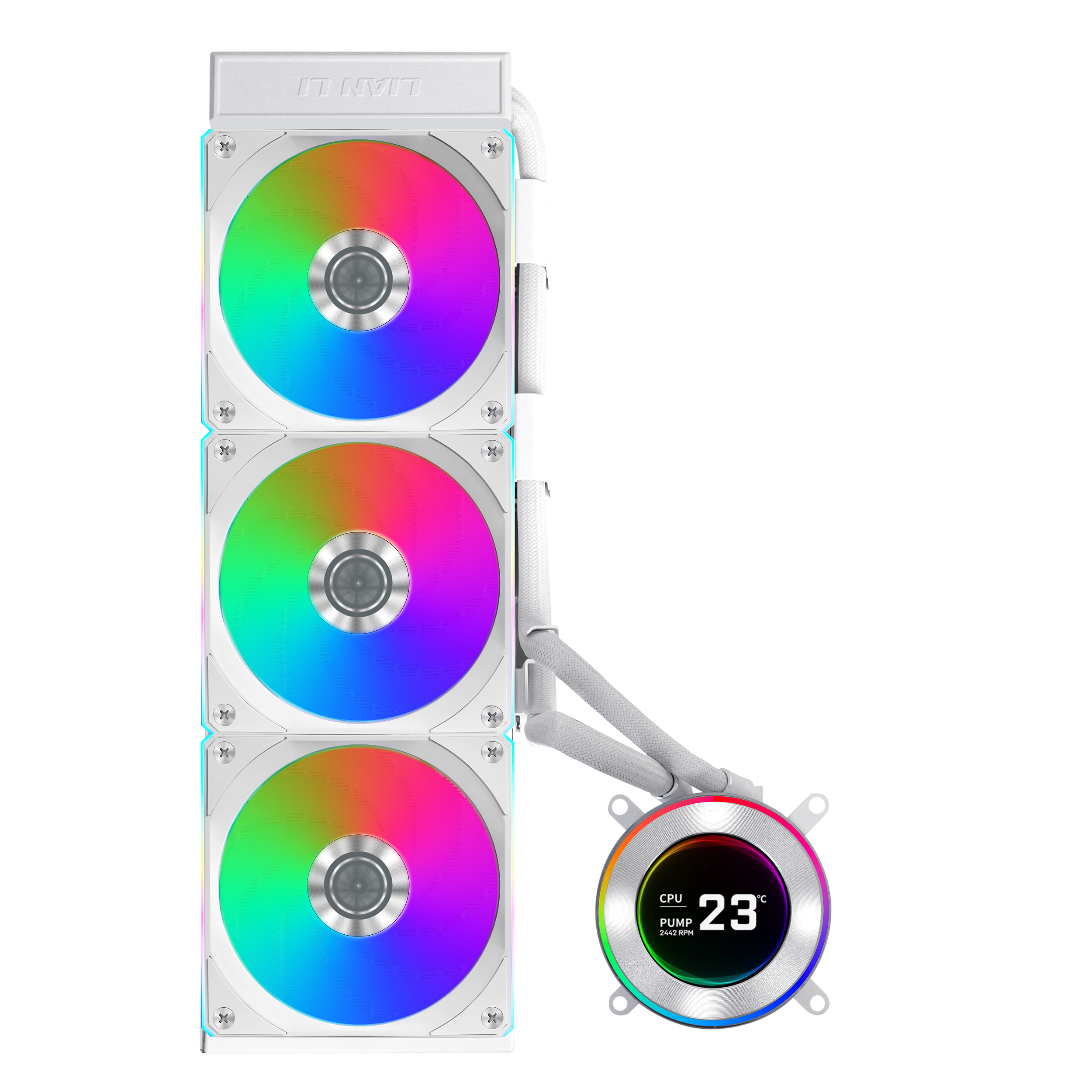 Water Cooler Lian Li Hydroshift II LCD-C 360CL Branco Com Tela IPS