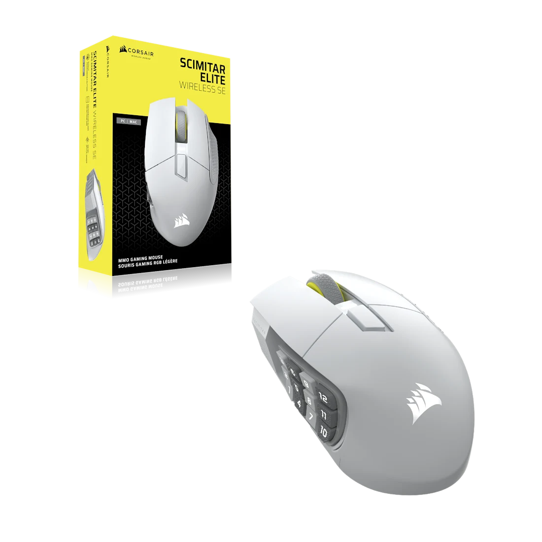 マウス・トラックボール CORSAIR SCIMITAR ELITE WIRELESS SE Mouse gamer CORSAIR SCIMITAR ELITE WIRELESS SE MMO - Metálico