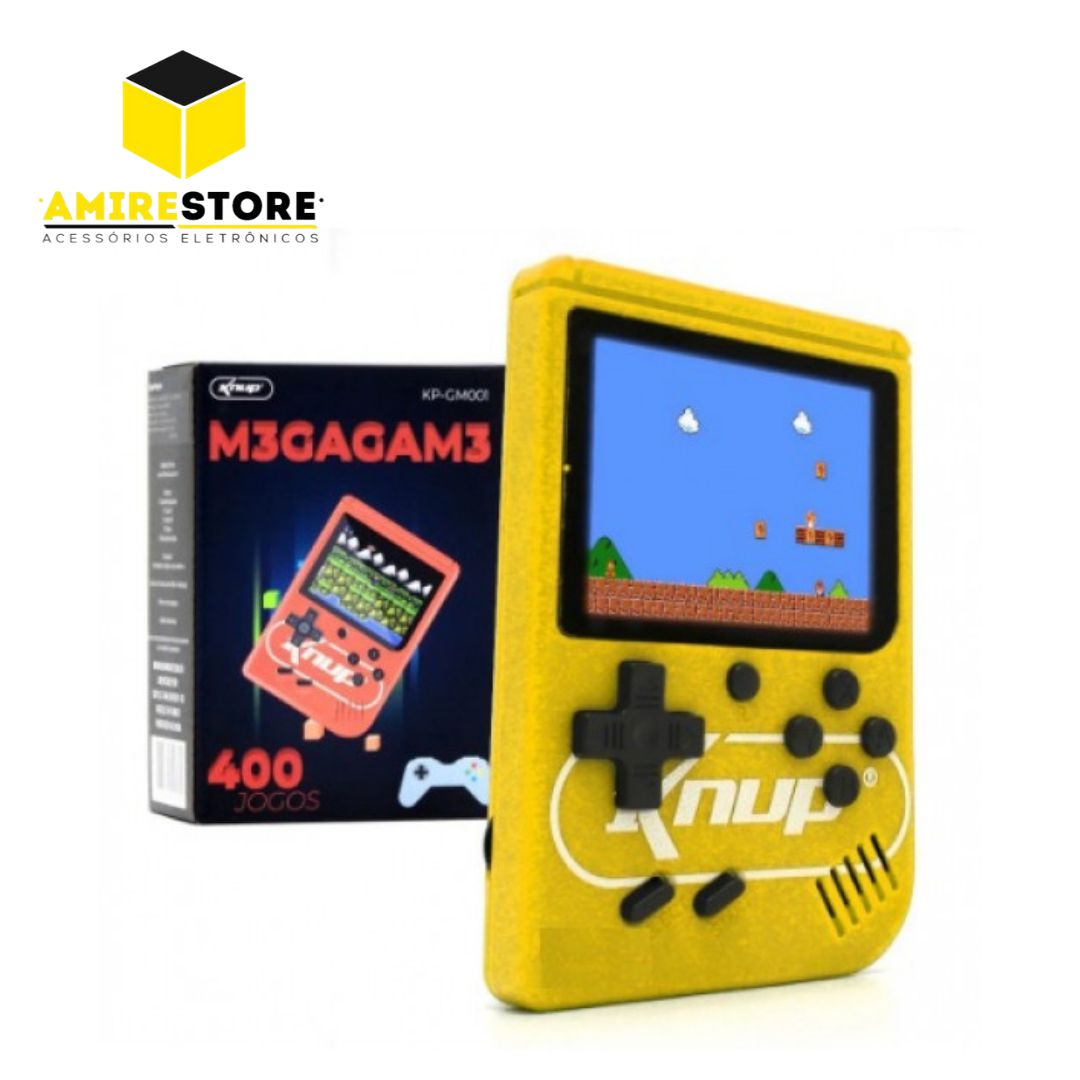 Mini Vídeo Game Boy Portátil Sup 400 Em 1 Jogos (AMARELO)